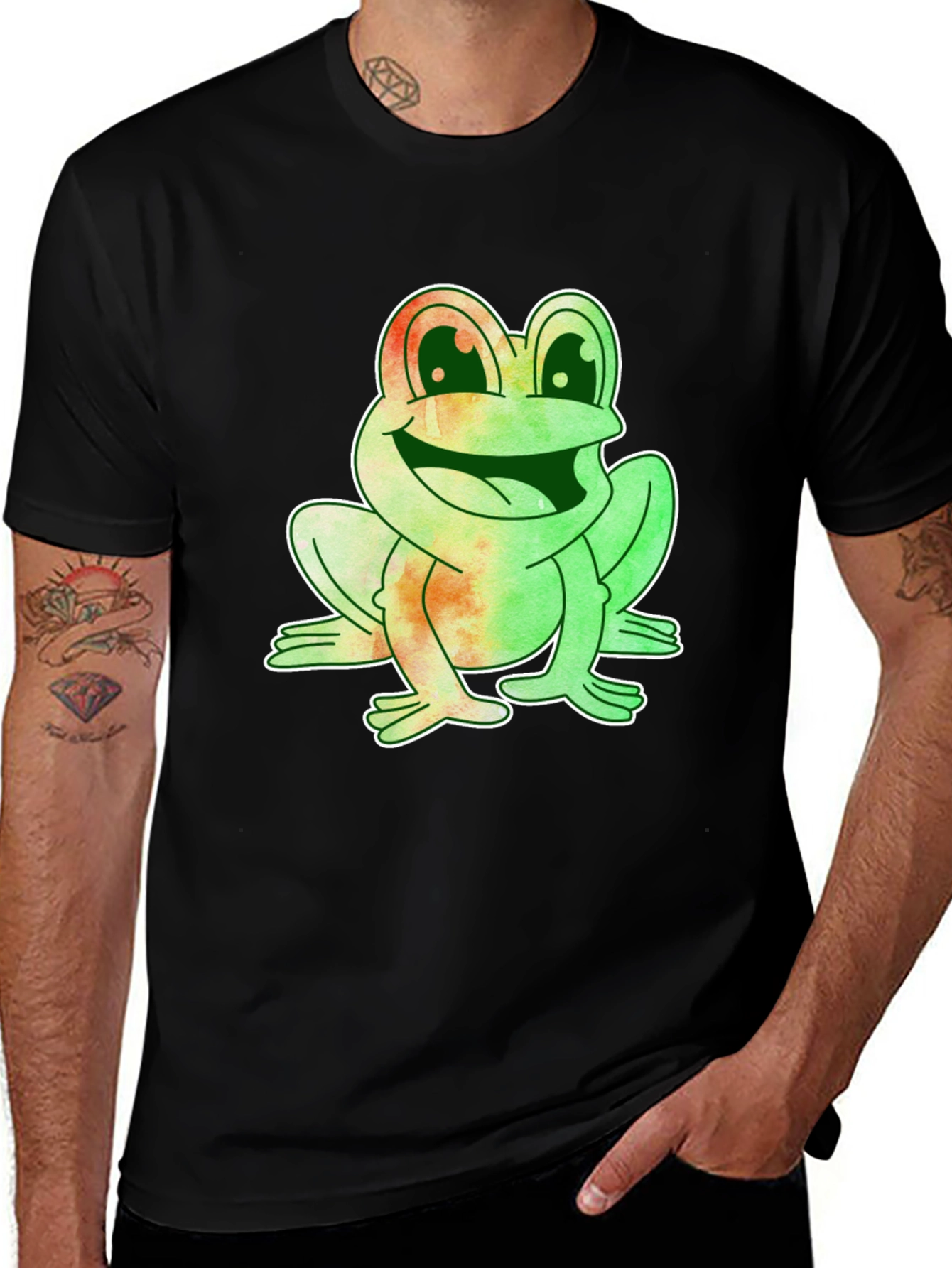 Funny Frog Graphic Tee - Unisex Black T-Shirt