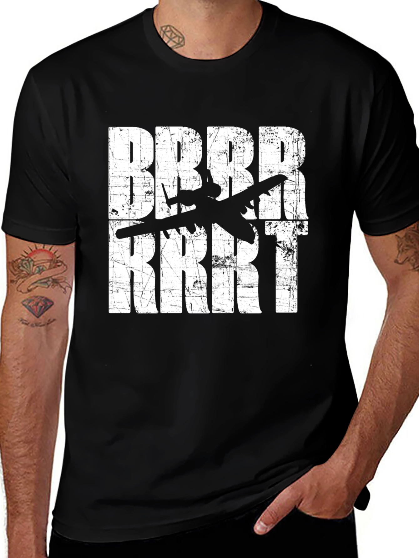 Variant 20 of BRRRT A-10 Warthog T-Shirt - Black
