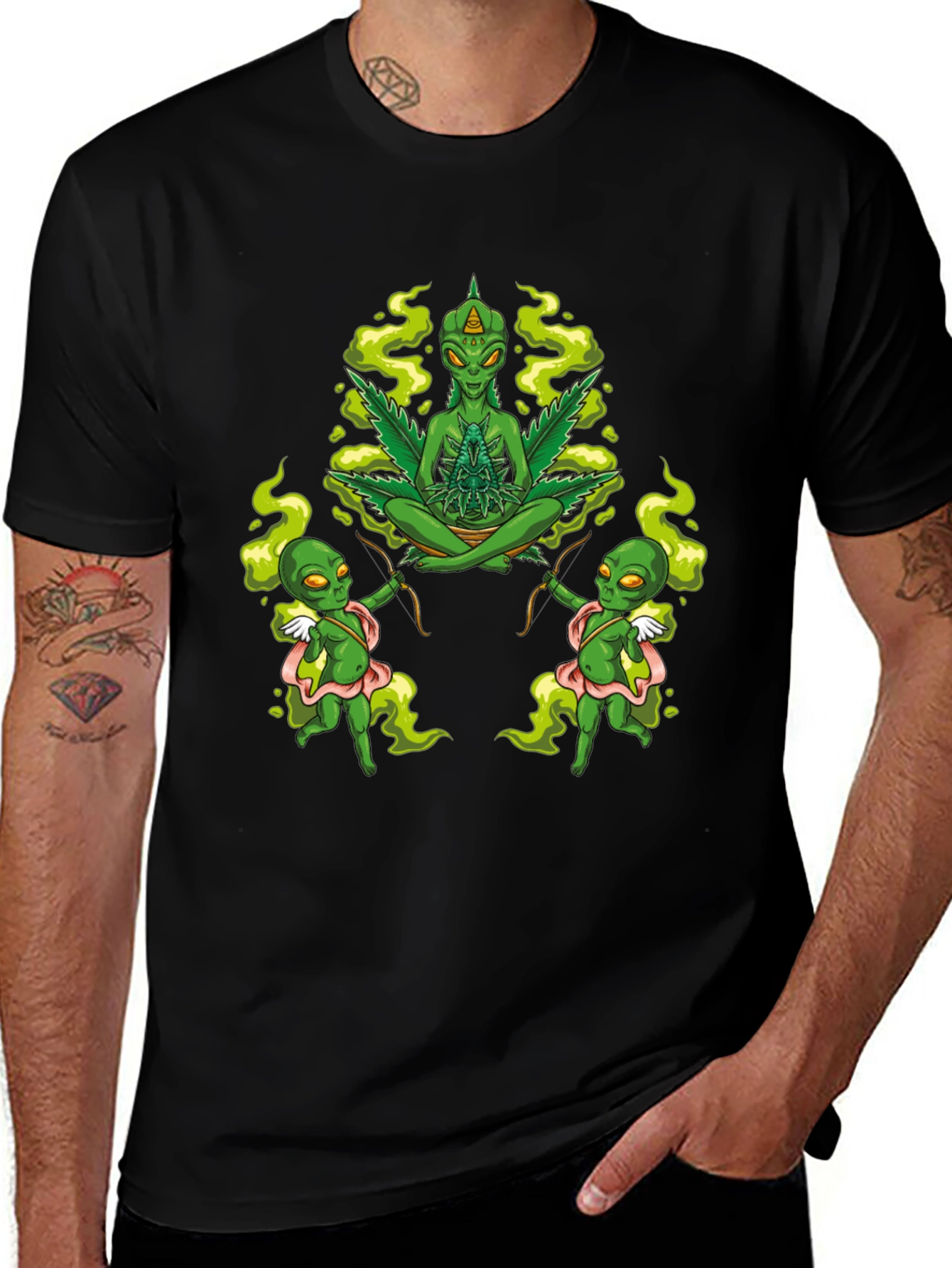 Variant 16 of Alien Marijuana Graphic T-Shirt