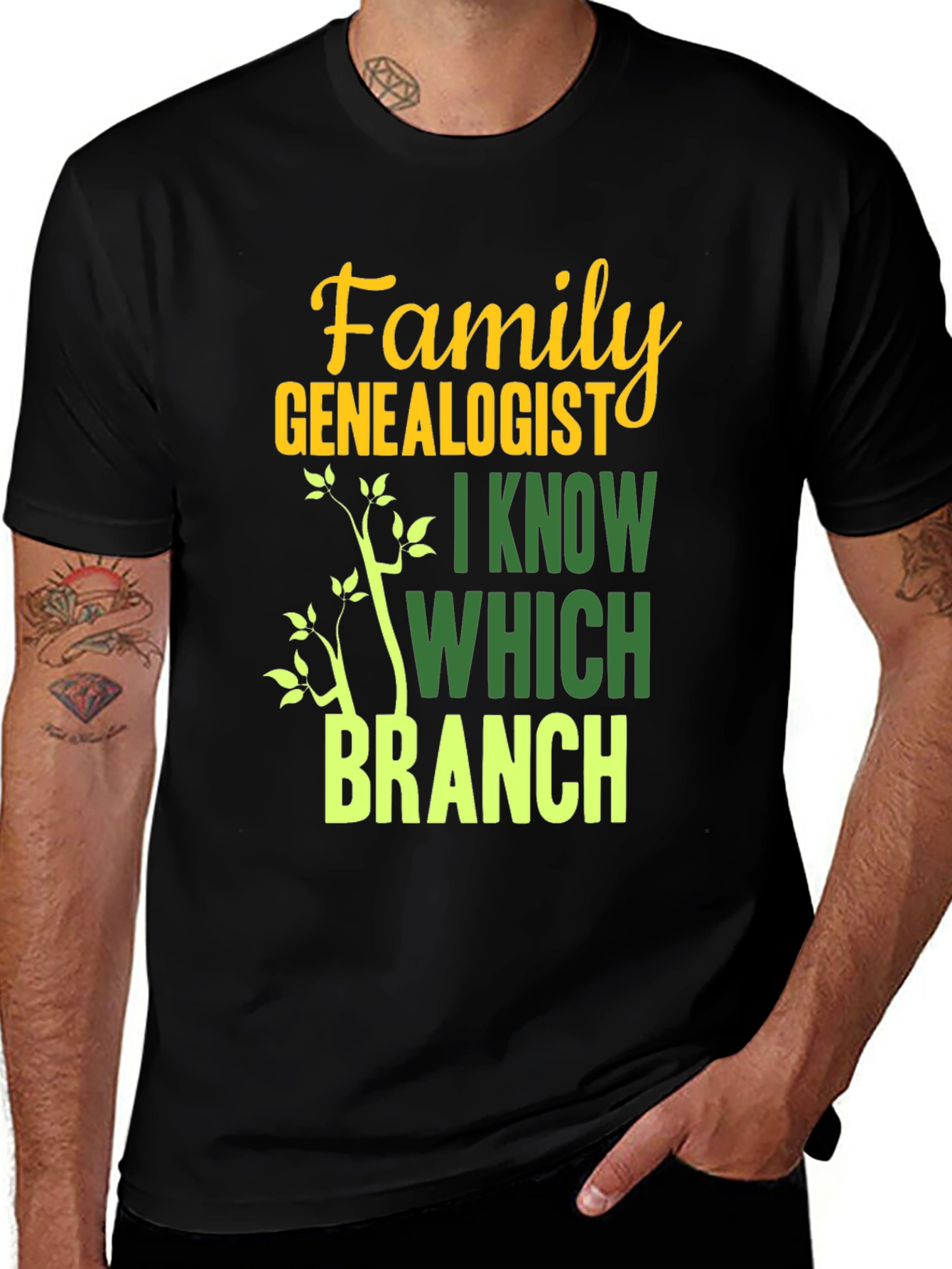 Variant 28 of Family Genealogist T-Shirt - I Know Which Branch