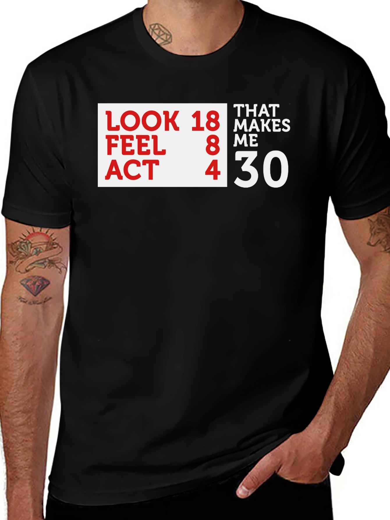 Variant 8 of Look 18 Feel 8 Act 4 That Makes Me 30 T-Shirt
