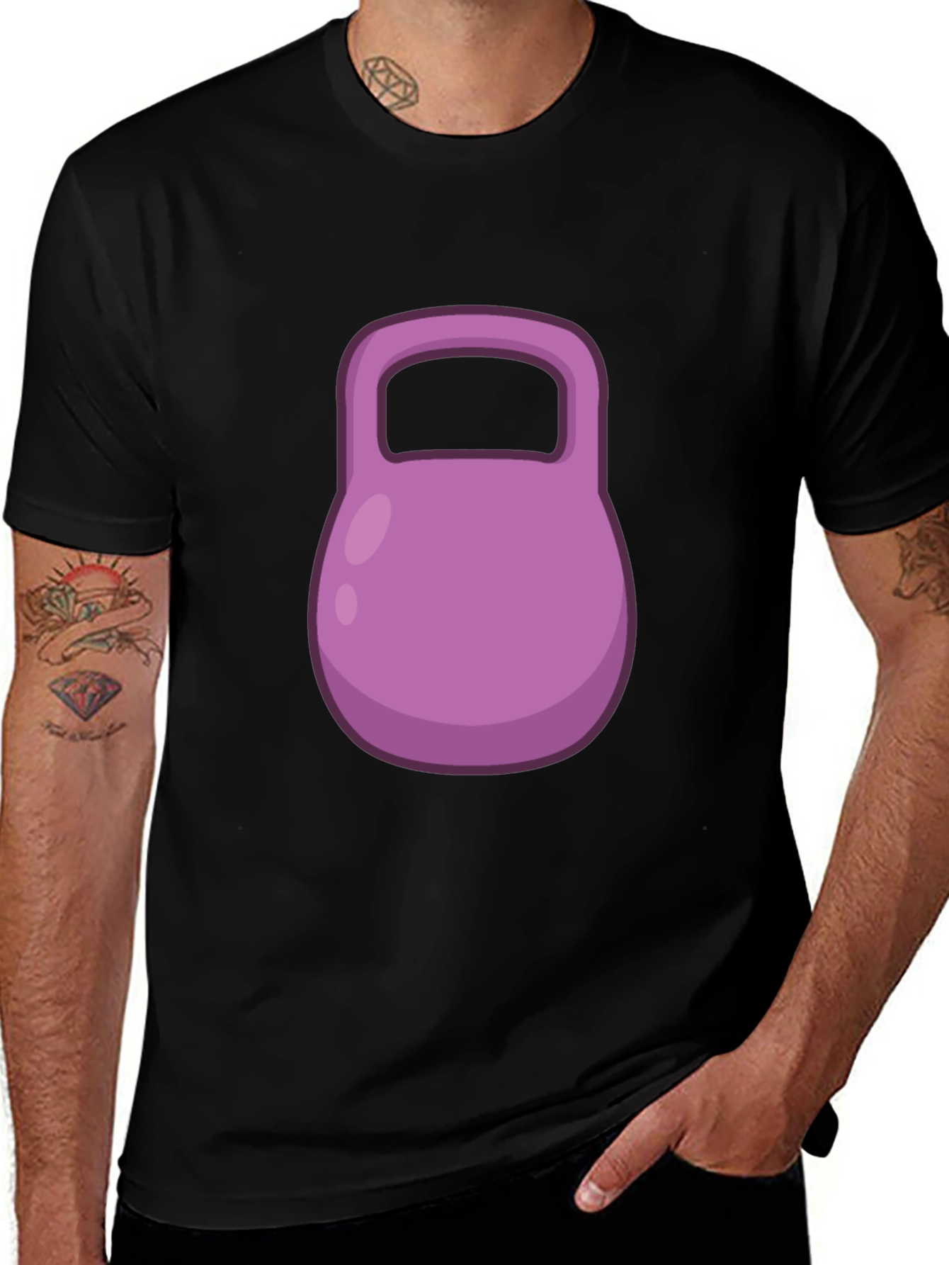 Variant 19 of Kettlebell Graphic Tee - Black Fitness T-Shirt