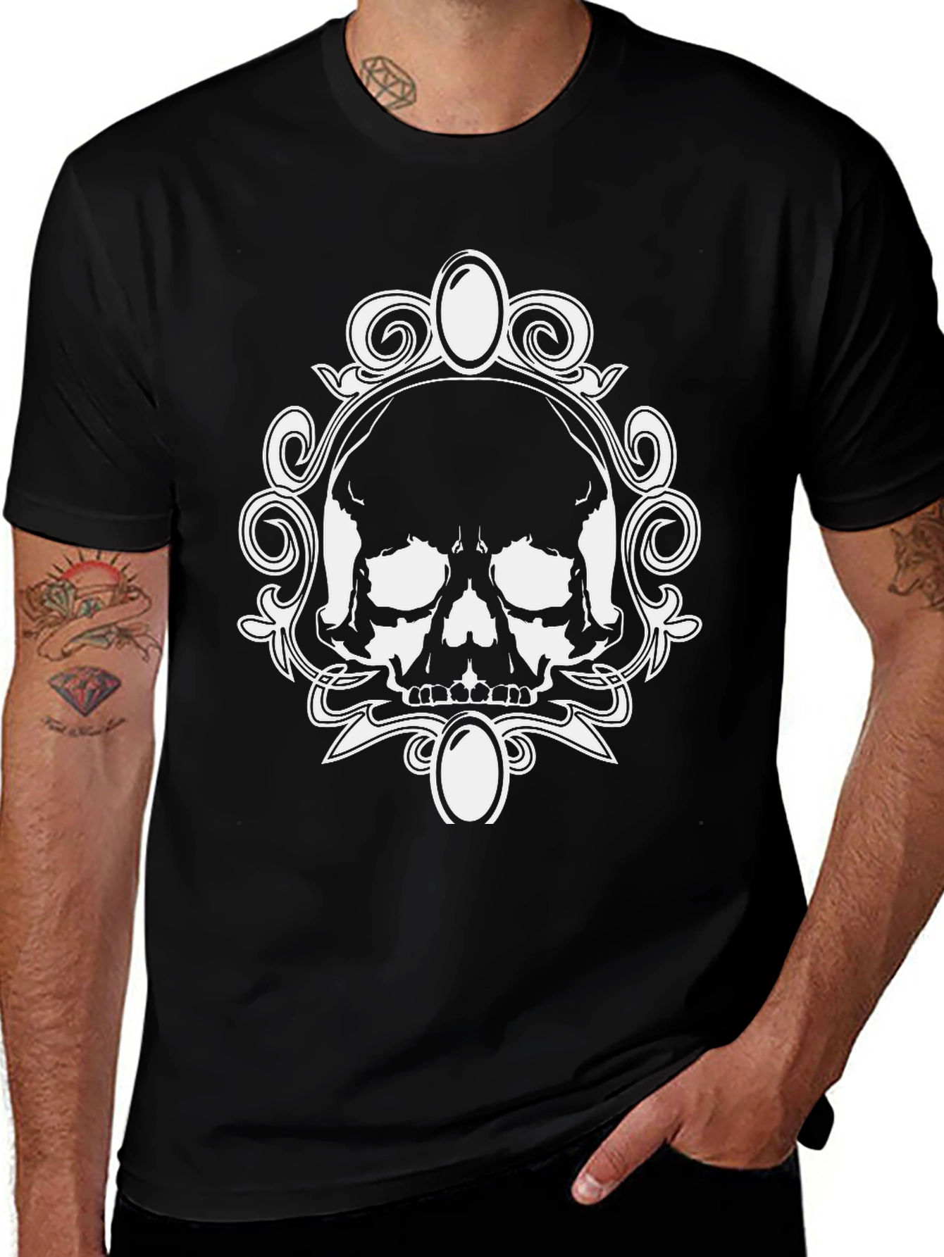 Variant 28 of Skull Graphic Tee - Gothic Style