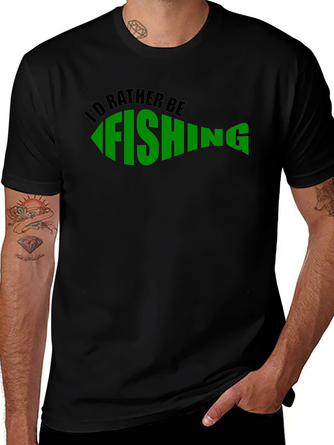 Variant 27 of I'd Rather Be Fishing Graphic T-Shirt