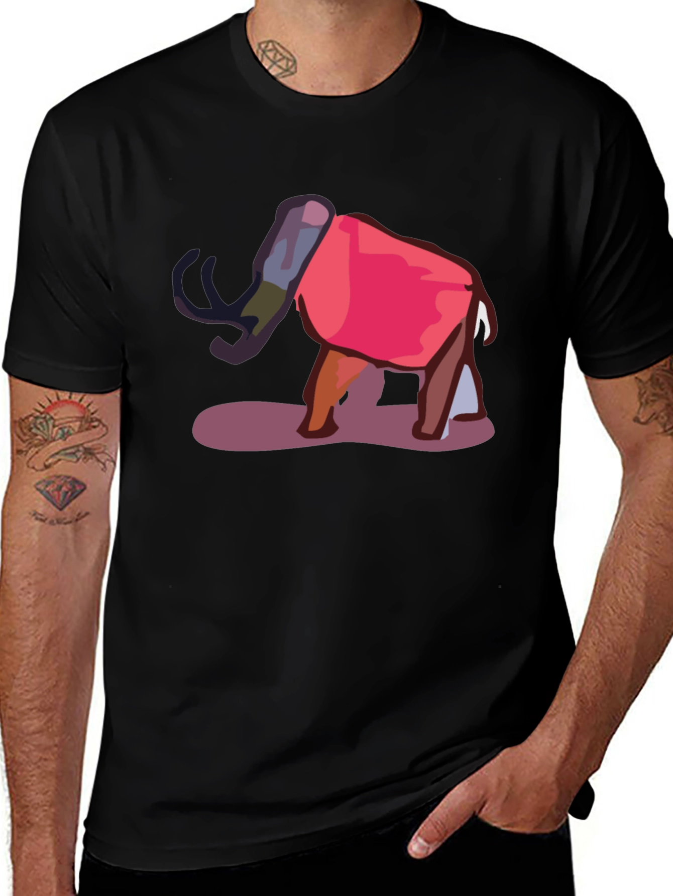 Variant 18 of Abstract Elephant Graphic Tee - Unique Style