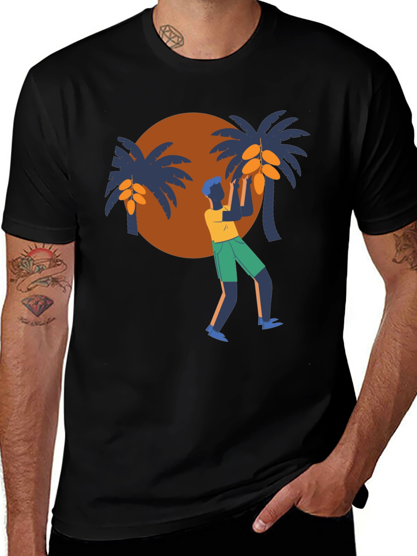 Black Tropical Harvest Black T-Shirt main image