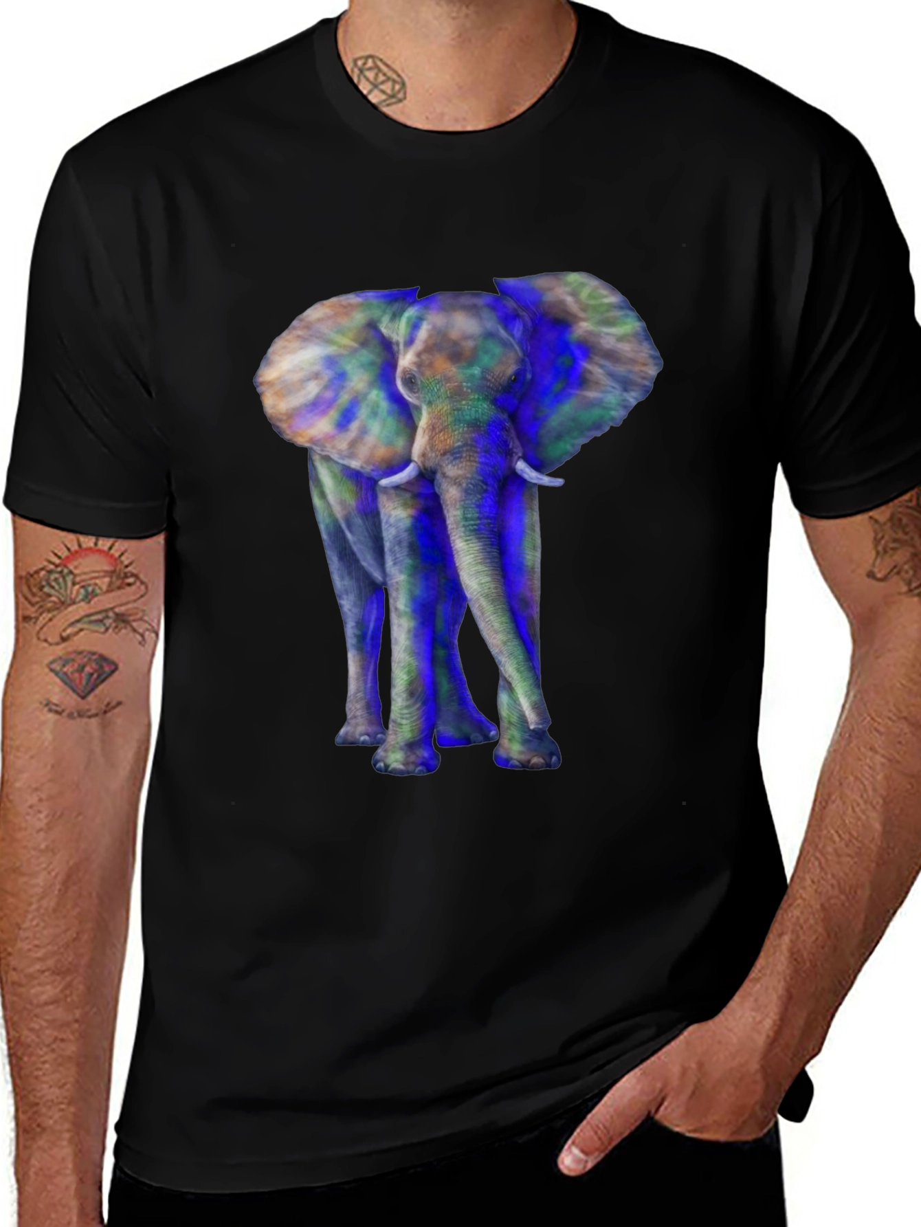 Variant 3 of Colorful Elephant Graphic Tee