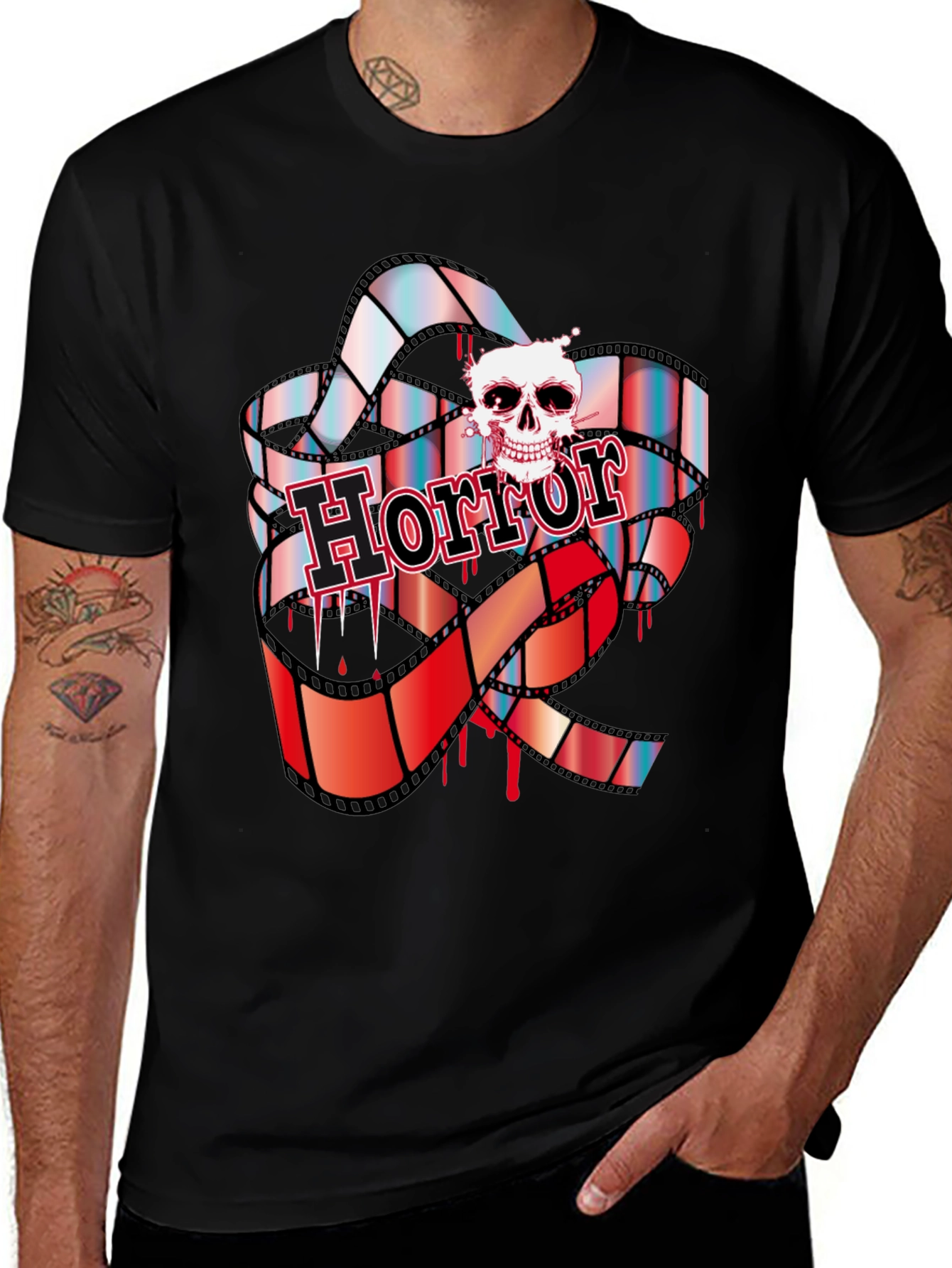 Variant 20 of Horror Movie T-Shirt - Skull & Film Design