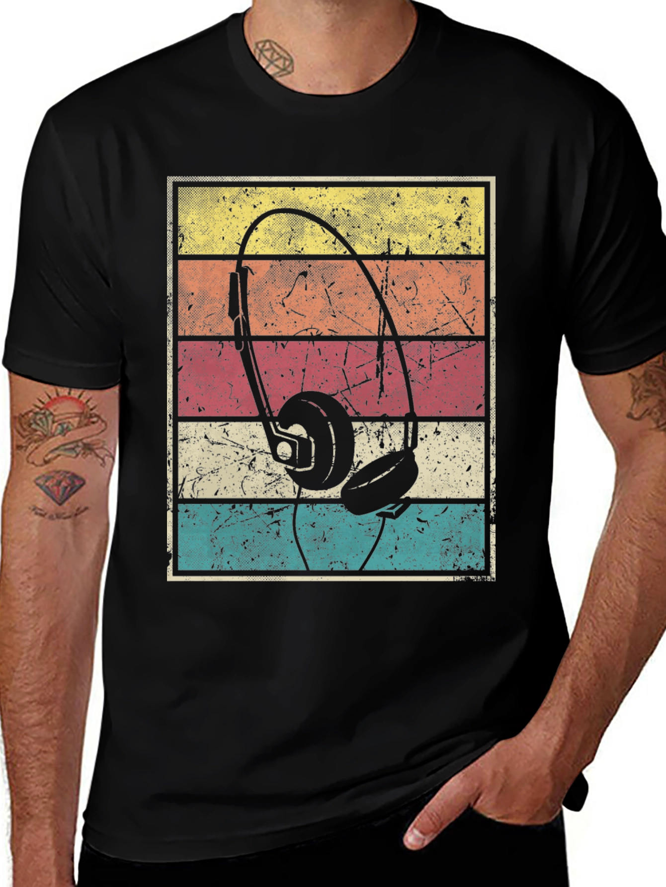 Variant 8 of Retro Headphones T-Shirt - Vintage Music Lover Tee