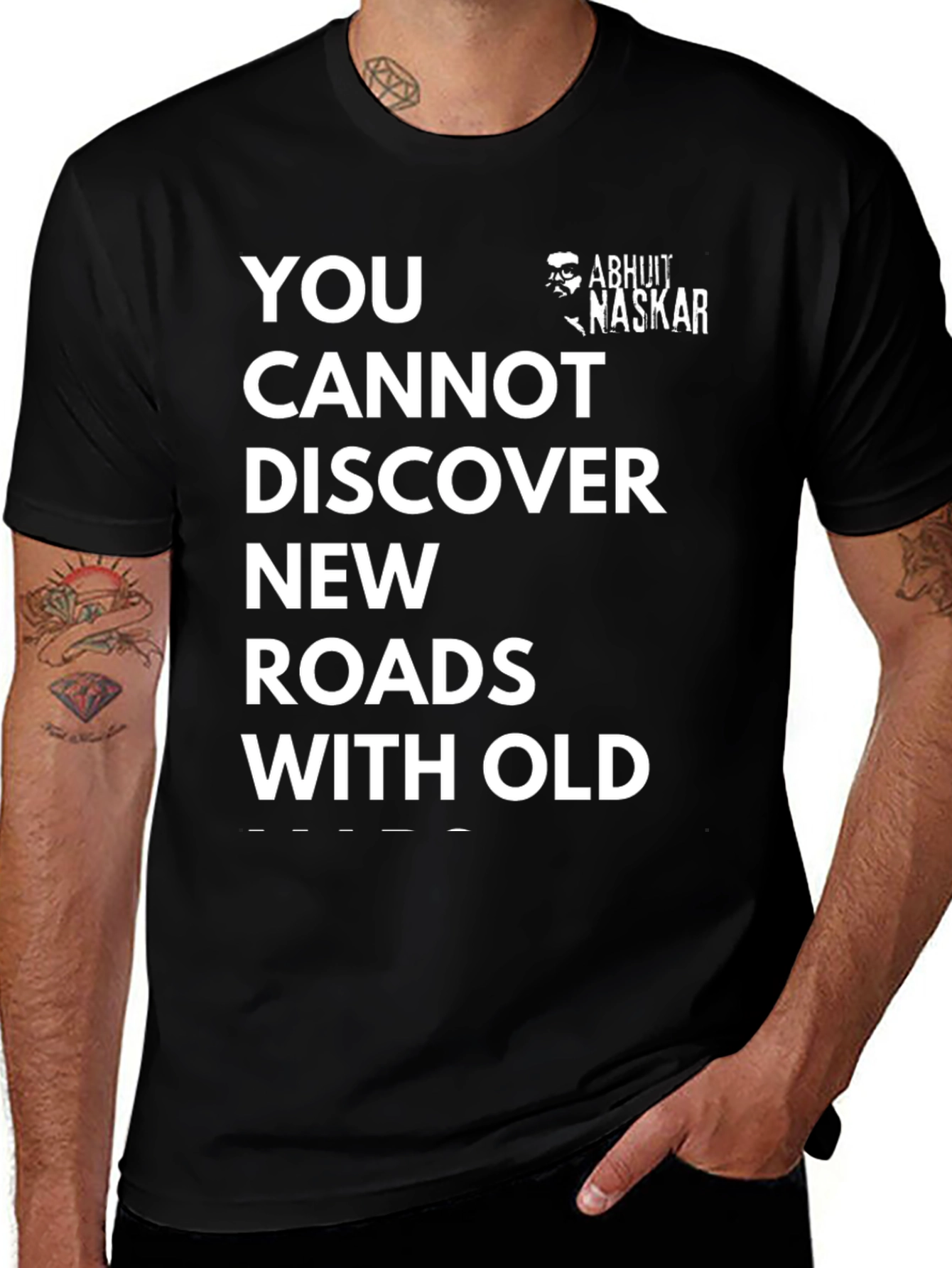 Variant 13 of Motivational T-Shirt - Discover New Roads