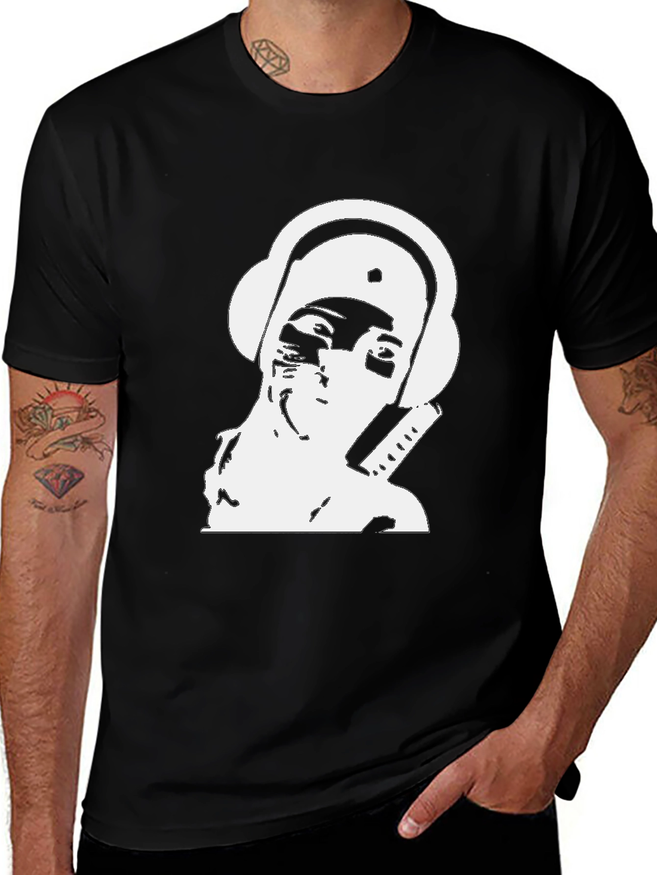 Variant 14 of Cool Graphic Tee - Ninja with Headphones