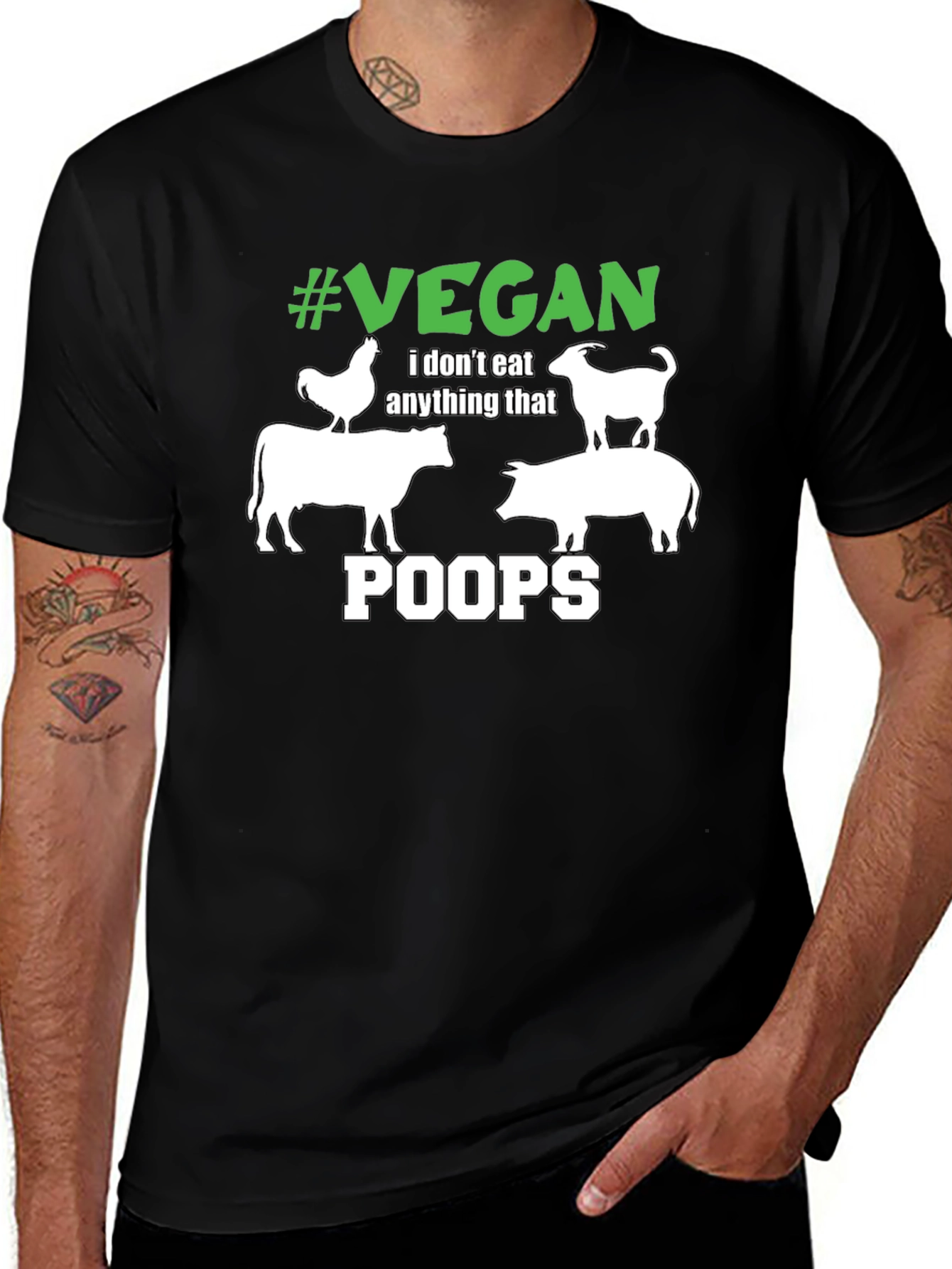 Variant 4 of Vegan T-Shirt: I Don't Eat Anything That Poops