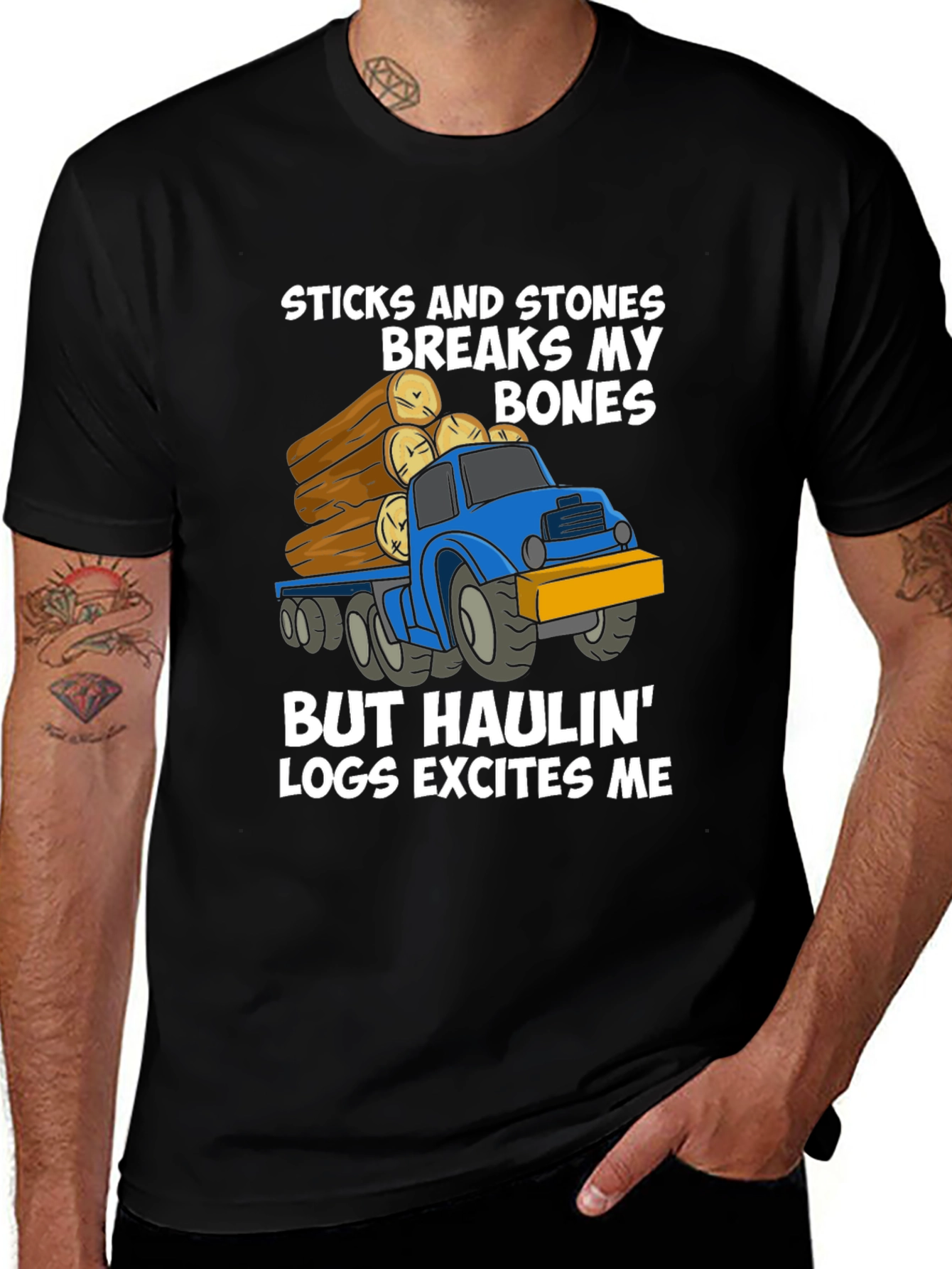 Funny Haulin' Logs Graphic T-Shirt