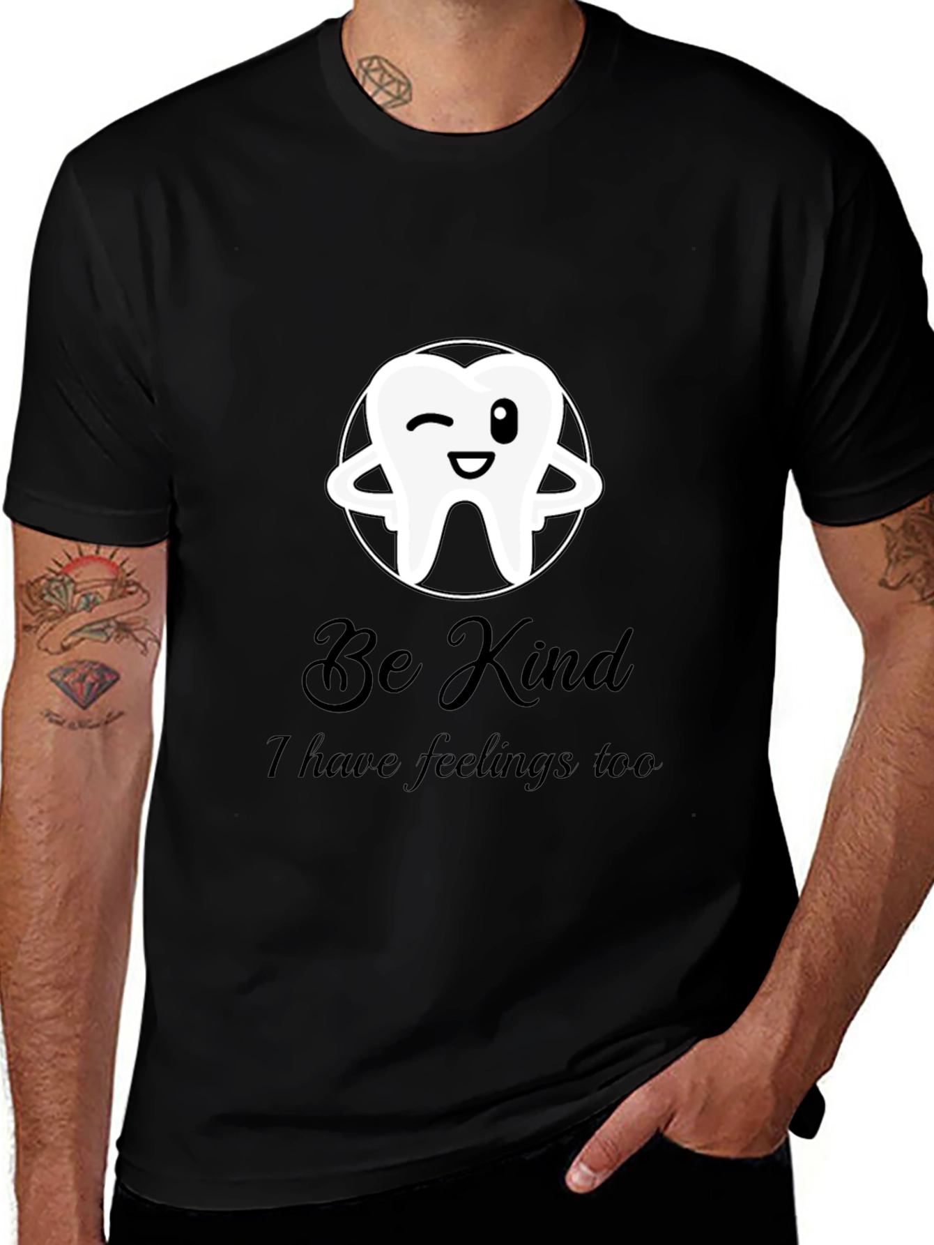 Black Be Kind Tooth Graphic T-Shirt - Soft Cotton Blend main image