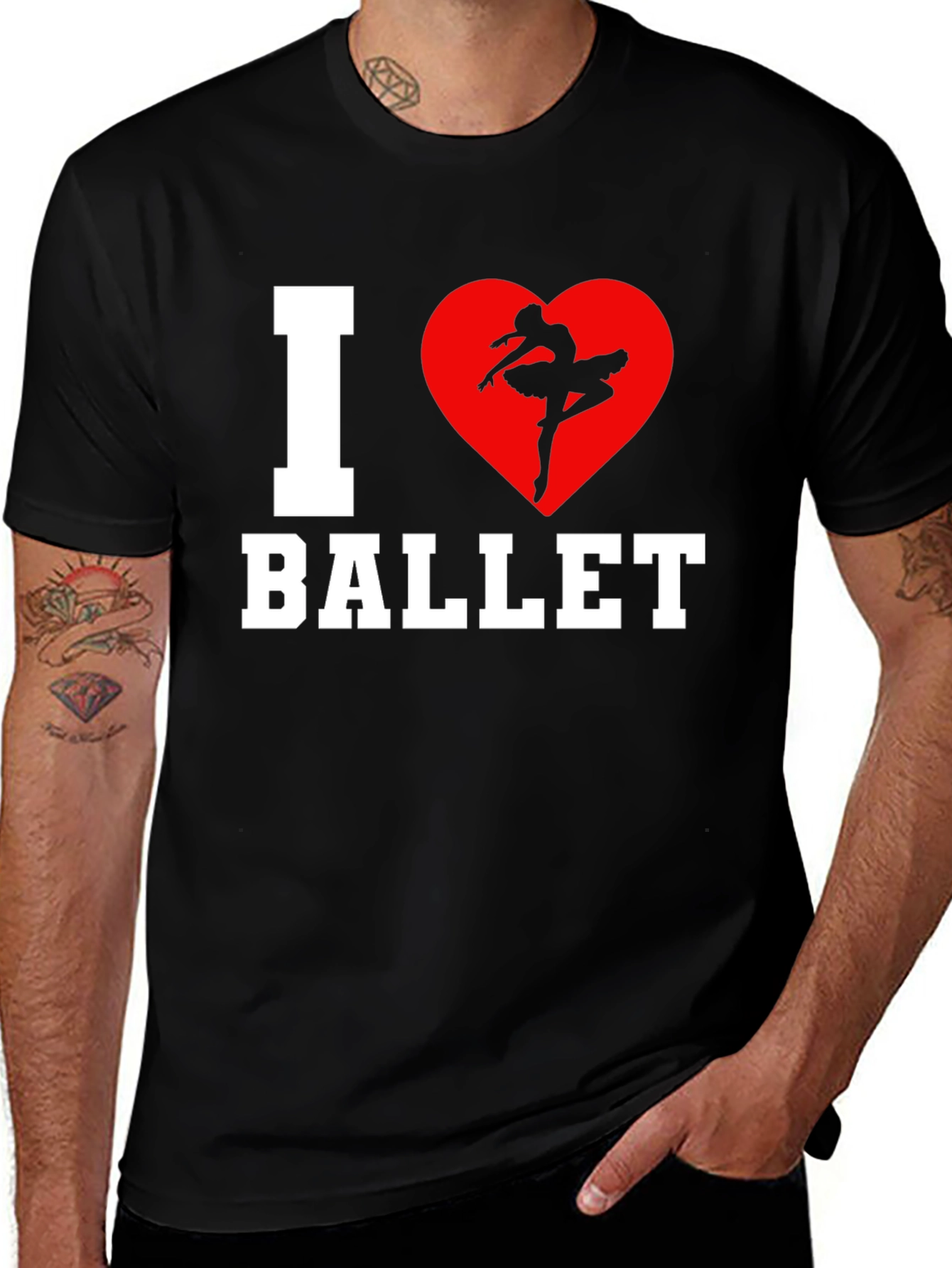 Variant 13 of I Heart Ballet Graphic Tee - Dancer T-Shirt