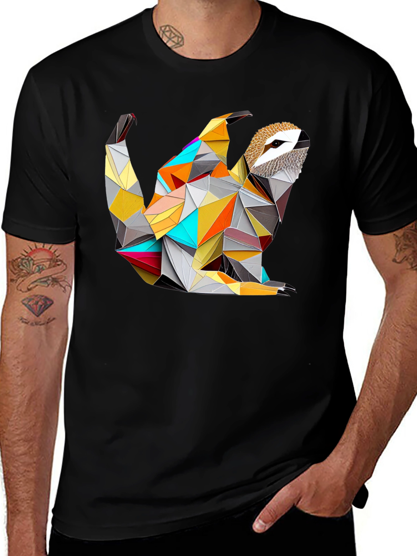 Variant 17 of Geometric Sloth T-Shirt - Modern Animal Tee