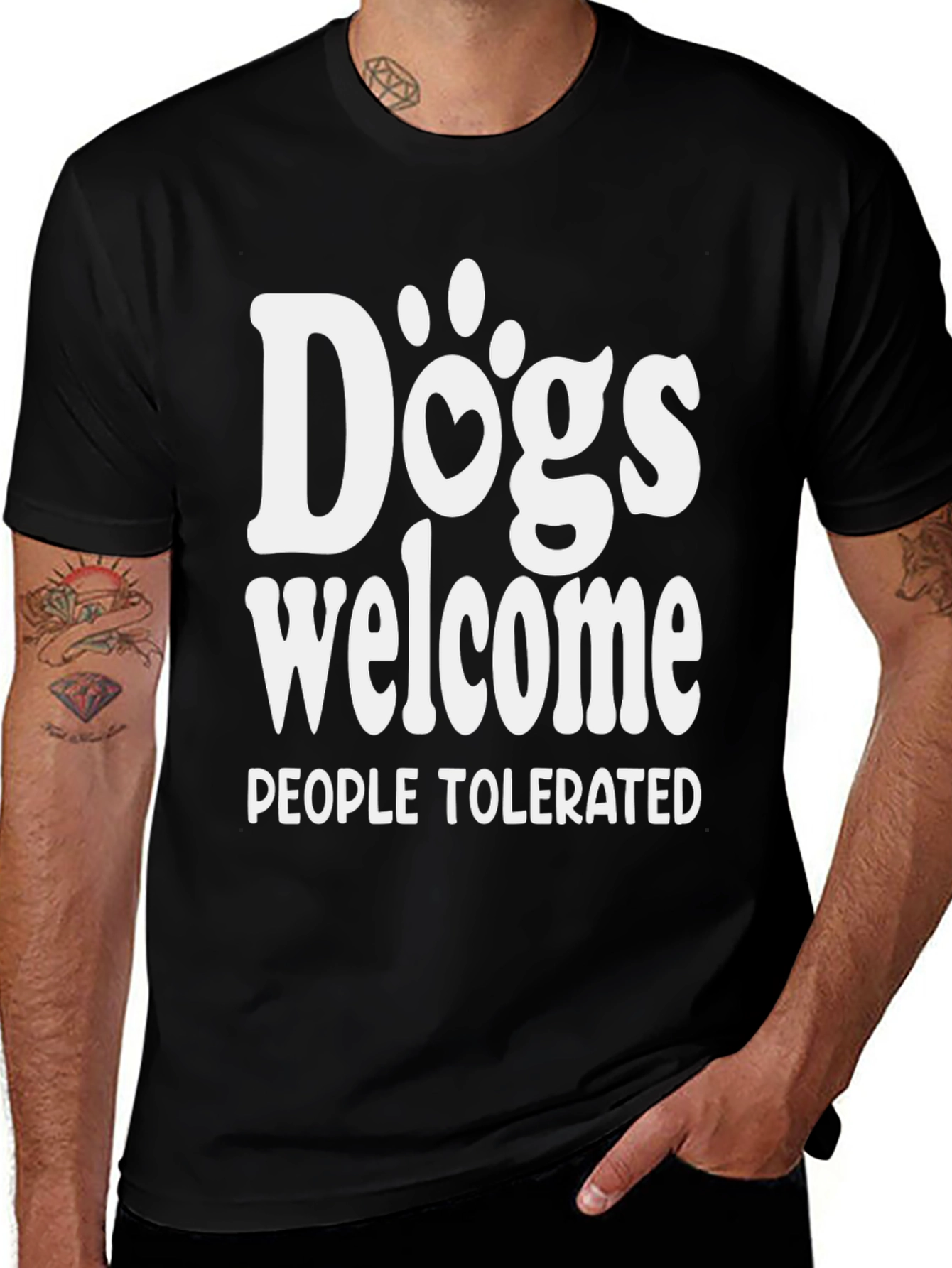 Variant 13 of Dogs Welcome People Tolerated Graphic Tee