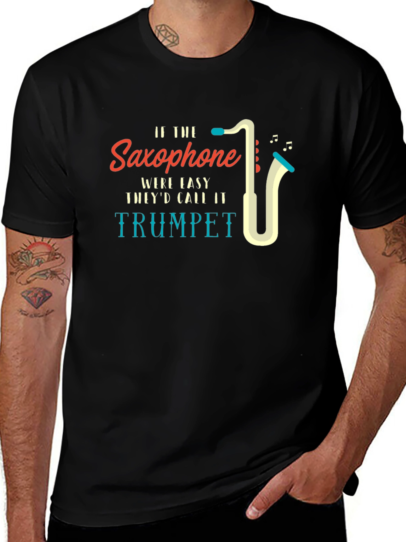 Variant 26 of Saxophone vs Trumpet Musician T-Shirt