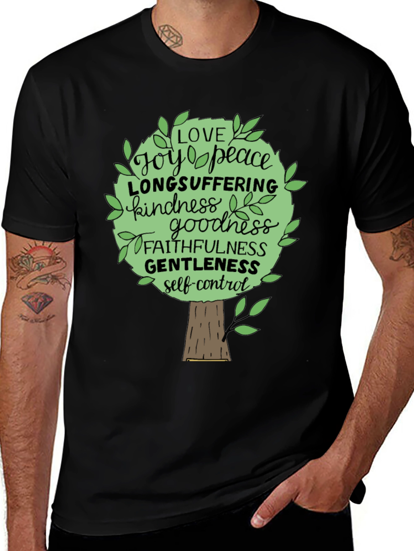 Variant 27 of Fruit of the Spirit Tree T-Shirt Christian Gift