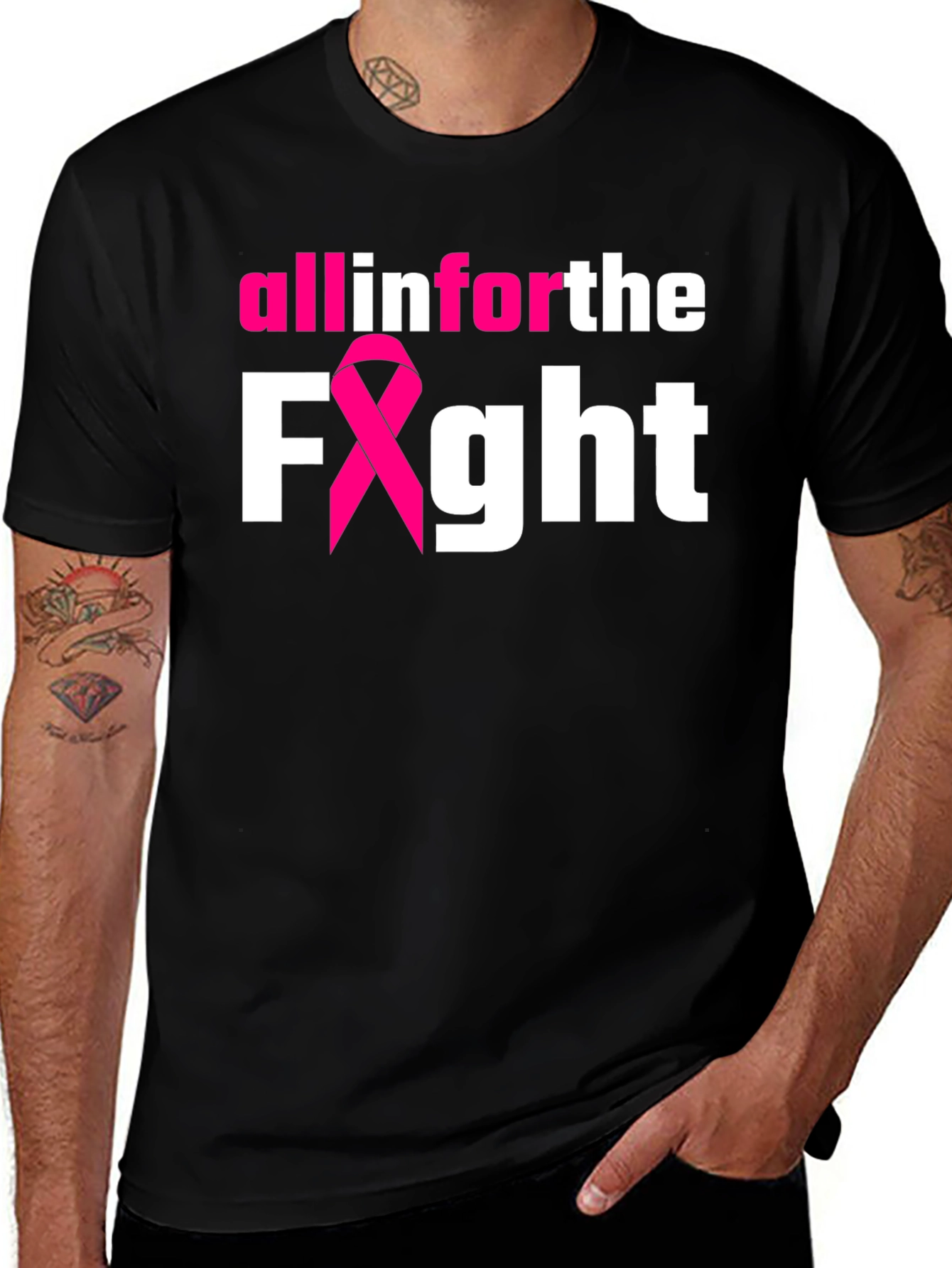 Variant 10 of All In For The Fight Breast Cancer Awareness T-Shirt
