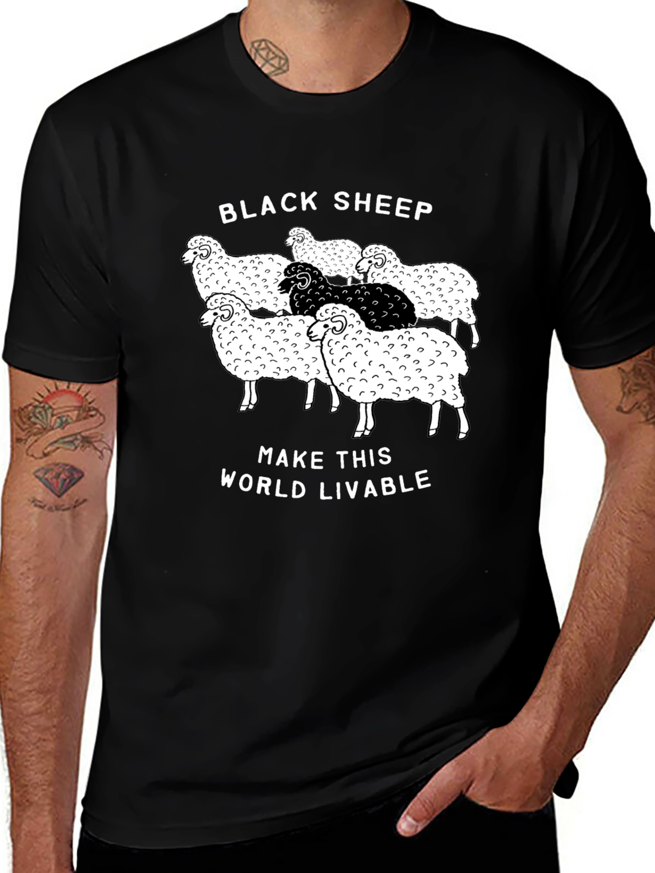 Variant 18 of Black Sheep T-Shirt - Make This World Livable