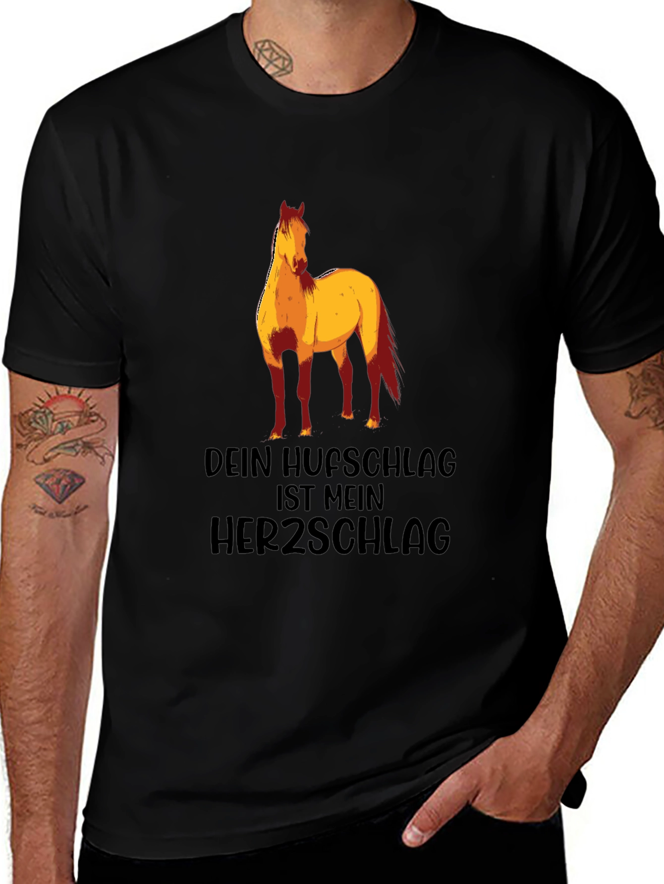 Variant 16 of Horse Lover T-Shirt - Dein Hufschlag ist mein Herzschlag