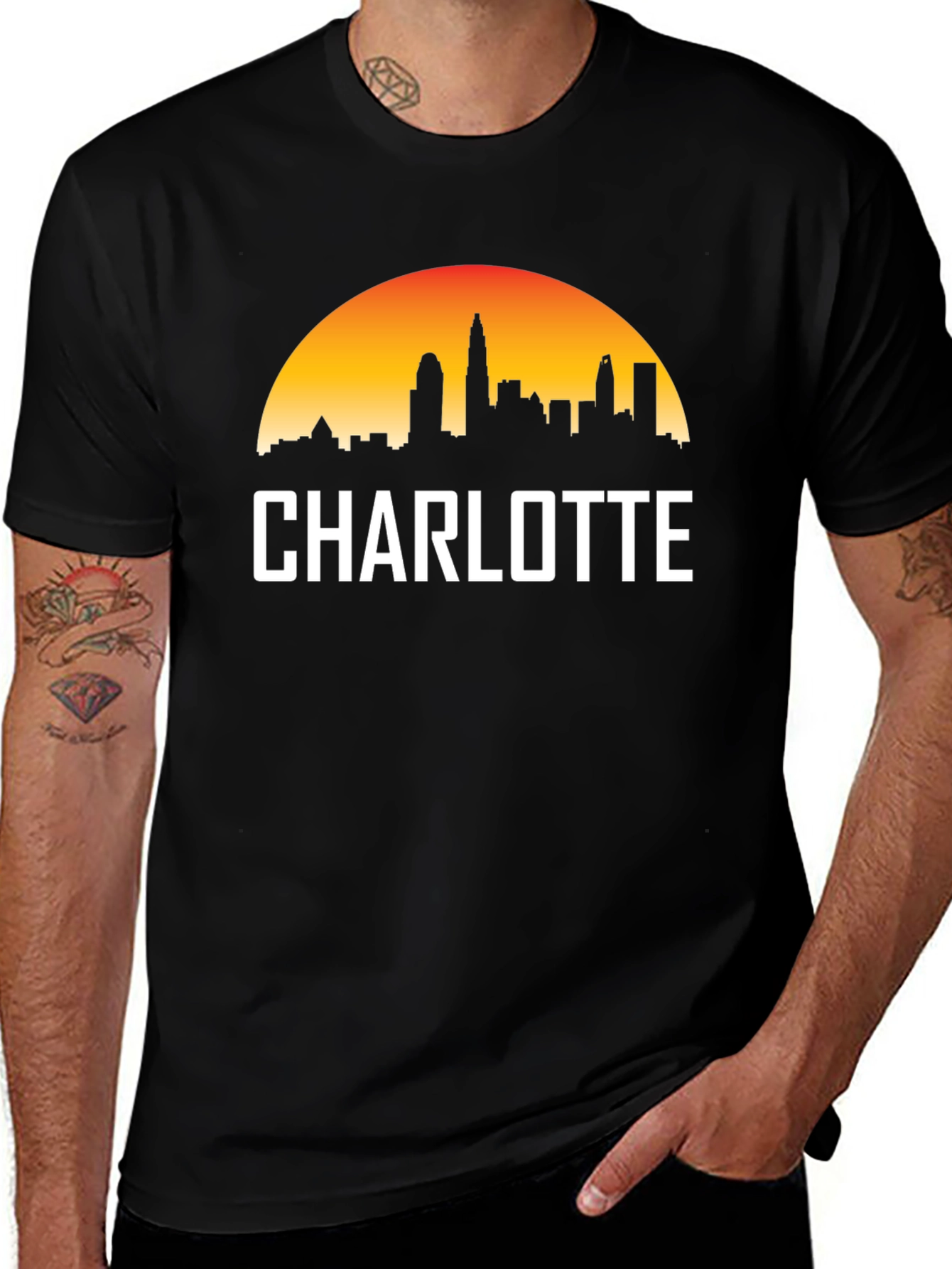 Charlotte Skyline T-Shirt - Cityscape Graphic Tee