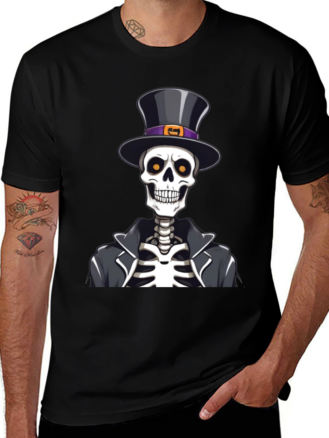 Variant 21 of Skeleton Top Hat Graphic Tee