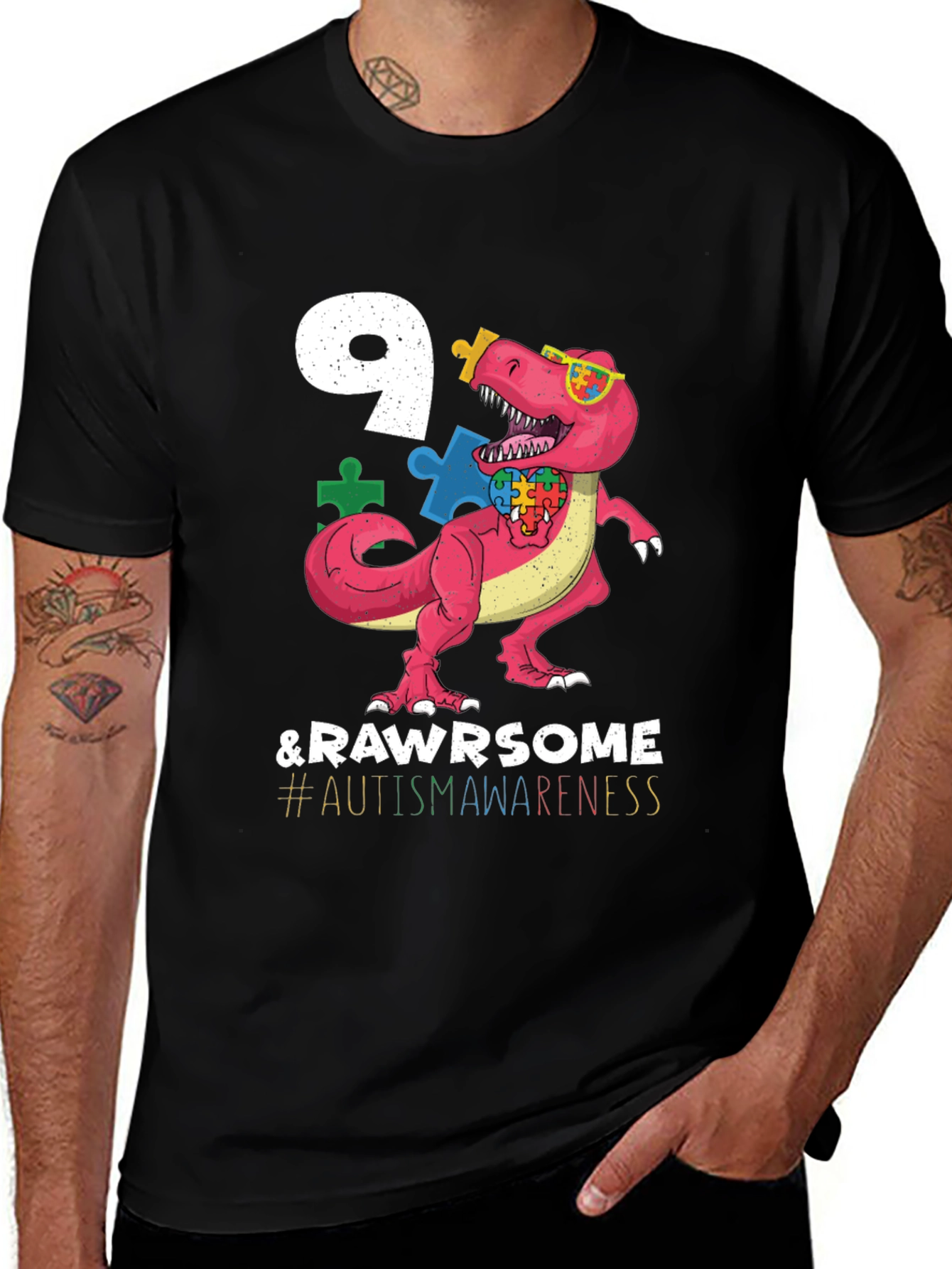 9 & Rawrsome Autism Awareness T-Shirt