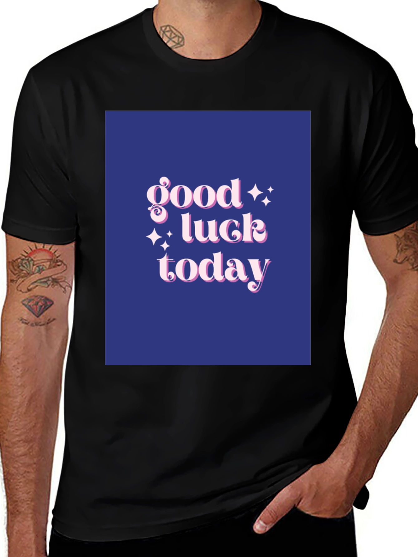 Variant 14 of Good Luck Today Graphic Tee - Black Unisex T-Shirt