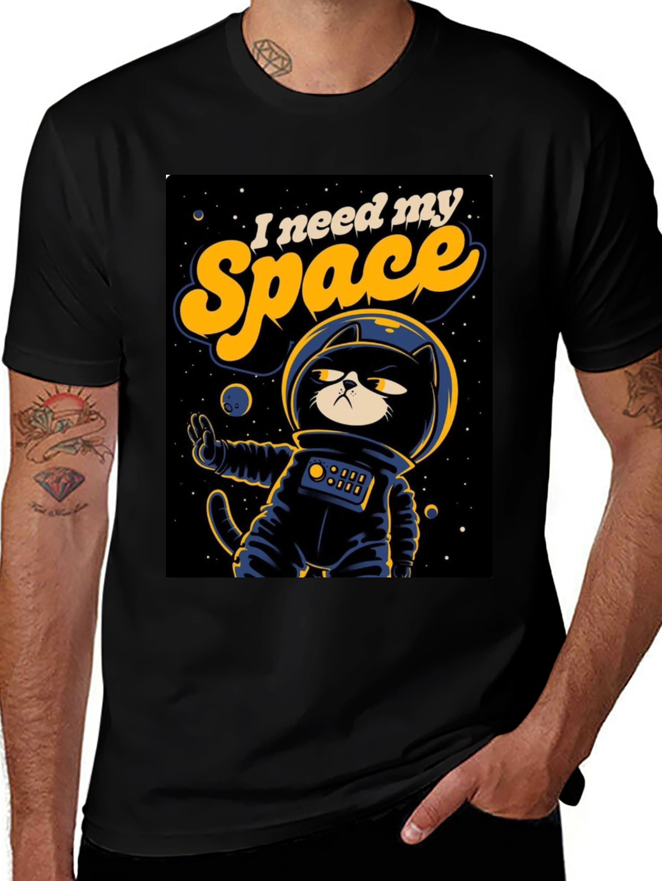 Variant 7 of I Need My Space Cat Astronaut Graphic T-Shirt