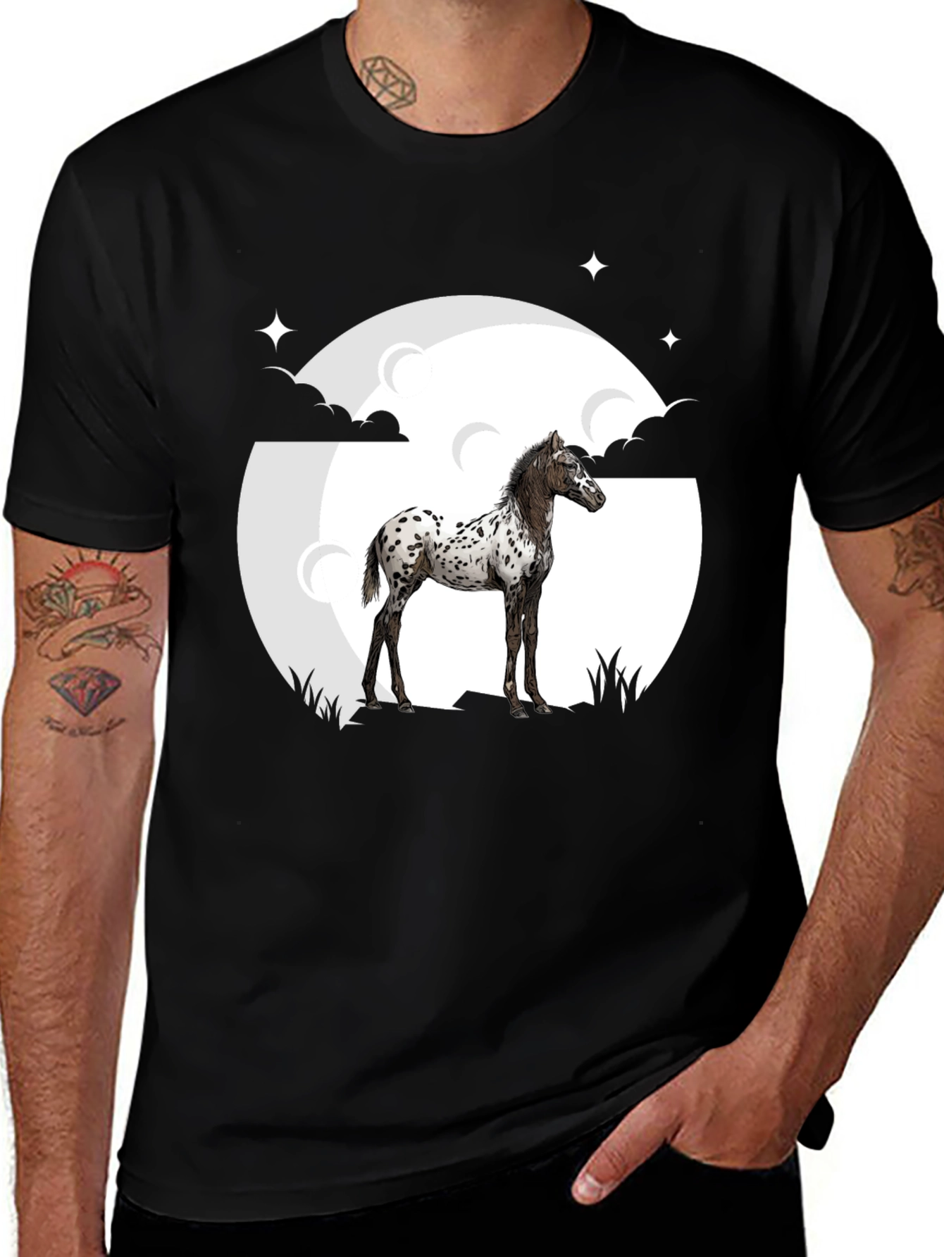 Variant 16 of Spotted Horse Moon Graphic Tee - Unisex