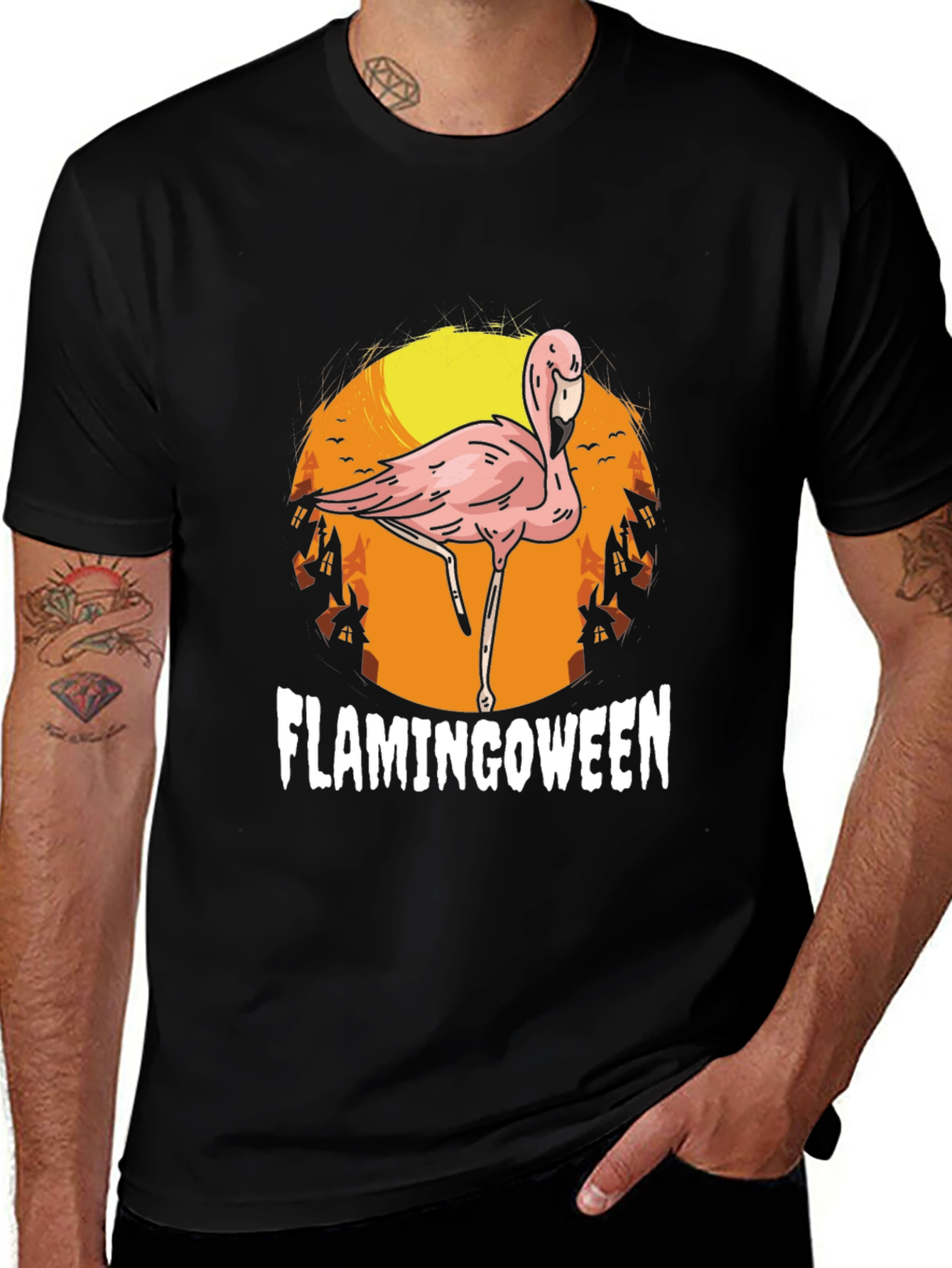 Flamingoween T-Shirt - Halloween Flamingo Tee