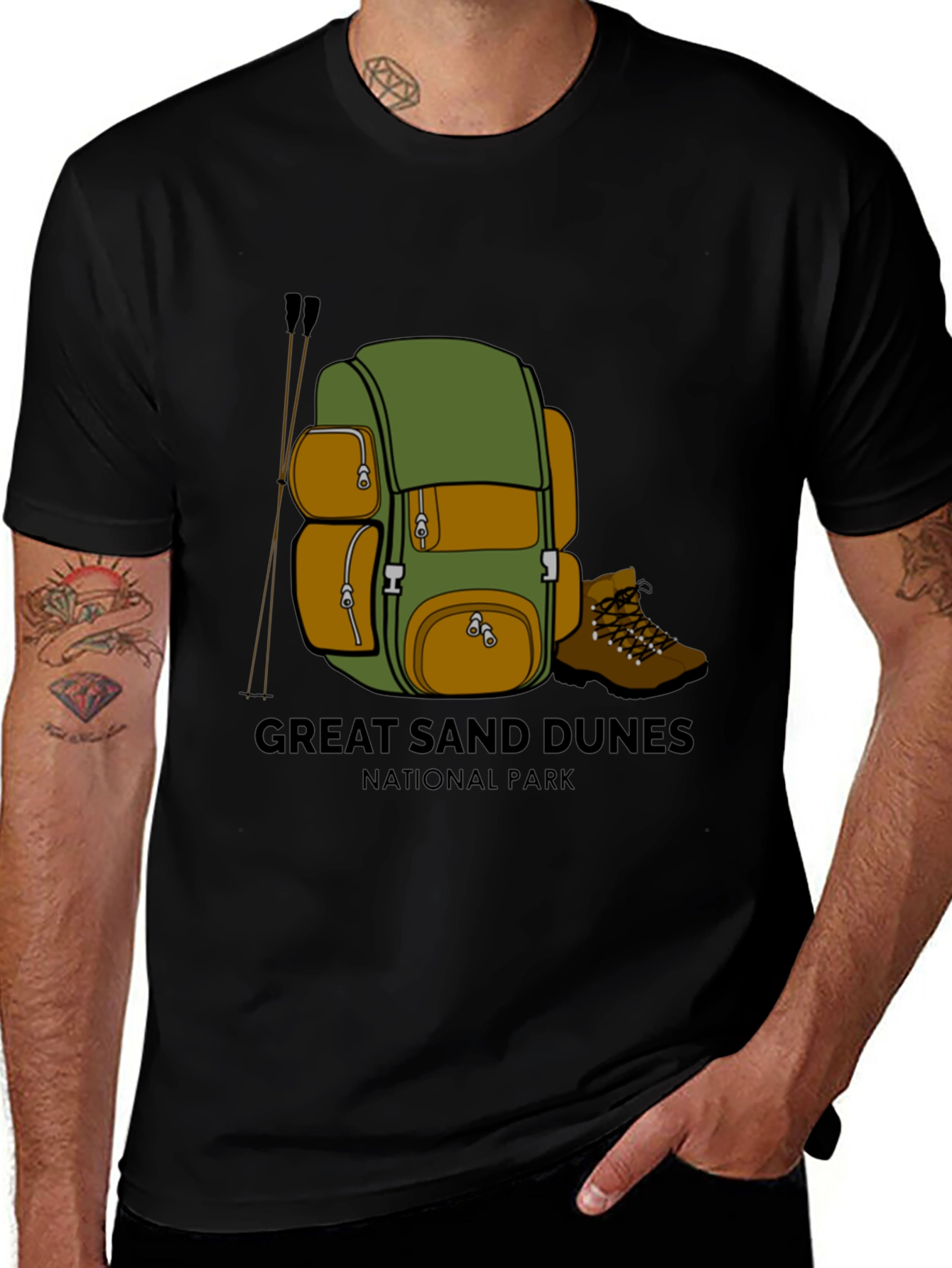 Variant 27 of Great Sand Dunes NP Black Hiking T-Shirt