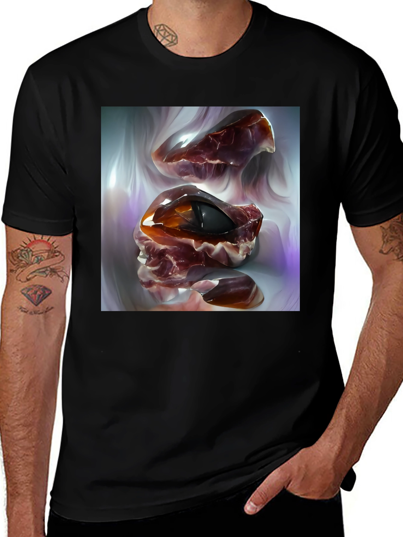 Variant 8 of Surreal Meatscape T-Shirt - Unique Artistic Design