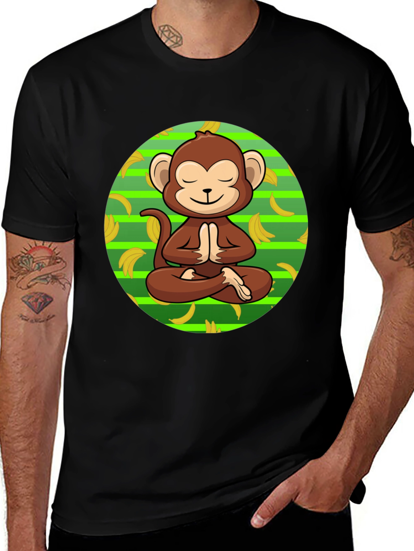 Variant 2 of Zen Monkey Meditation T-Shirt - Relaxed Fit