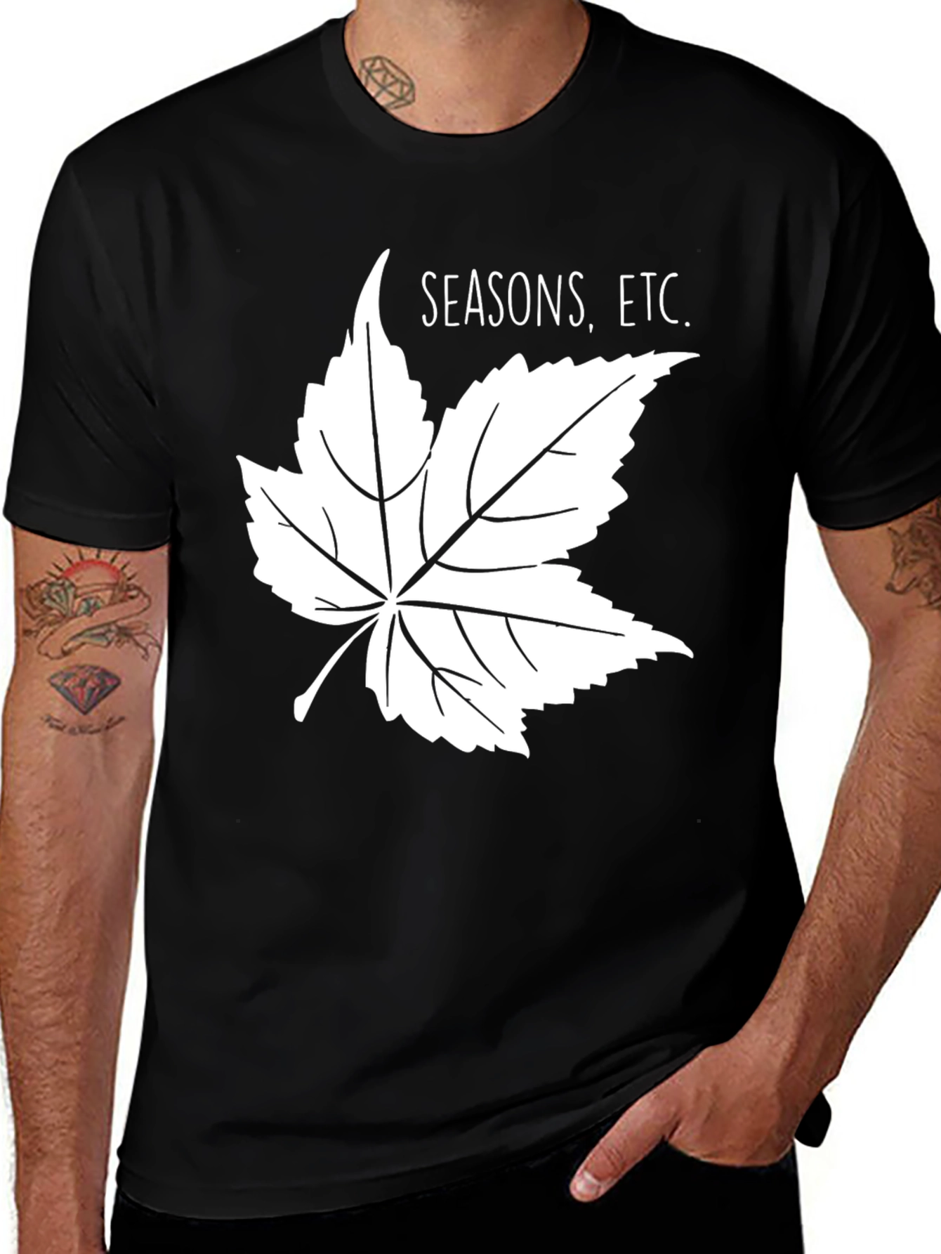 Variant 26 of Seasons Etc. Graphic Tee - Black Cotton Blend
