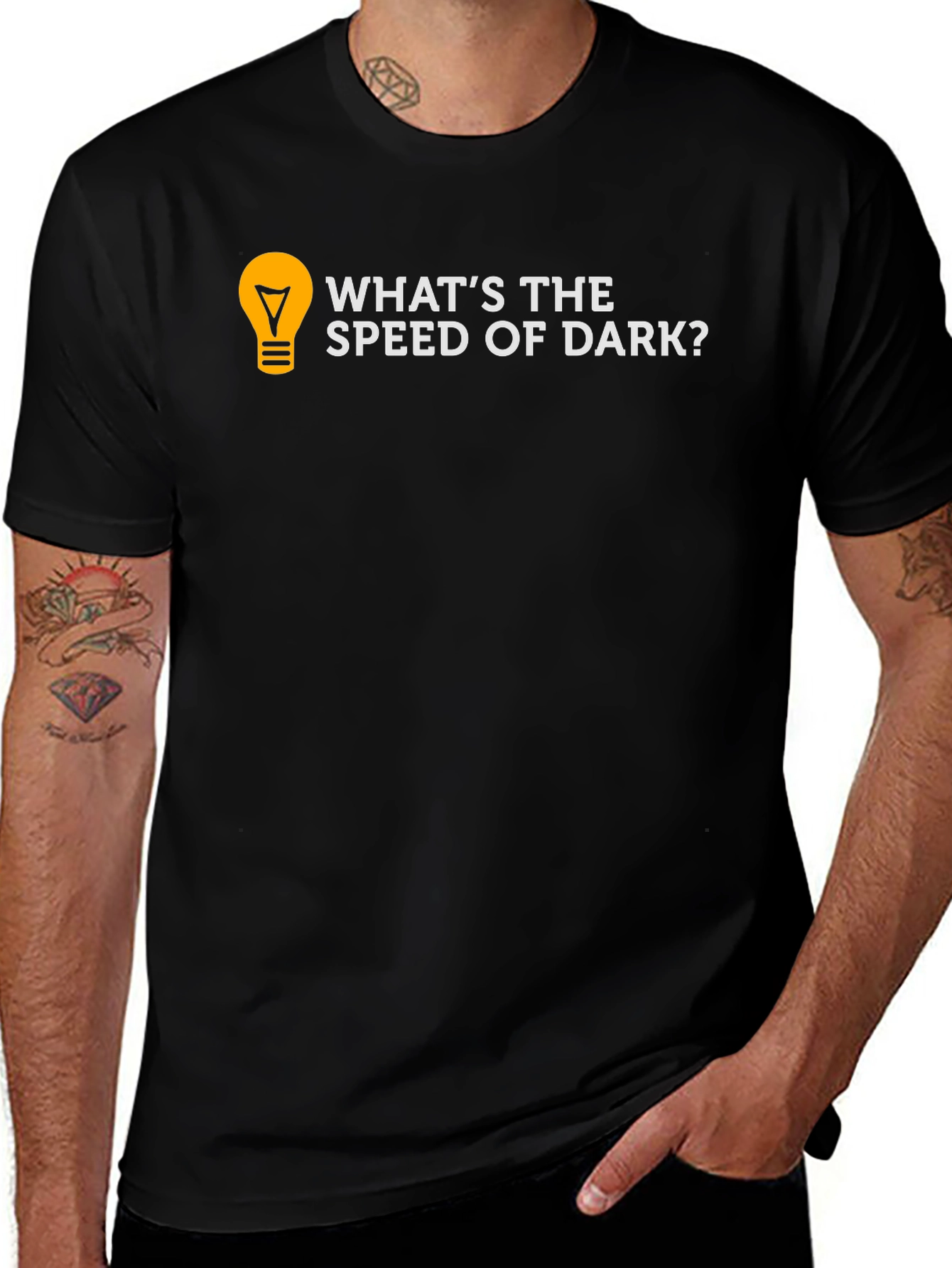 Variant 28 of What's the Speed of Dark T-Shirt - Funny Science Tee