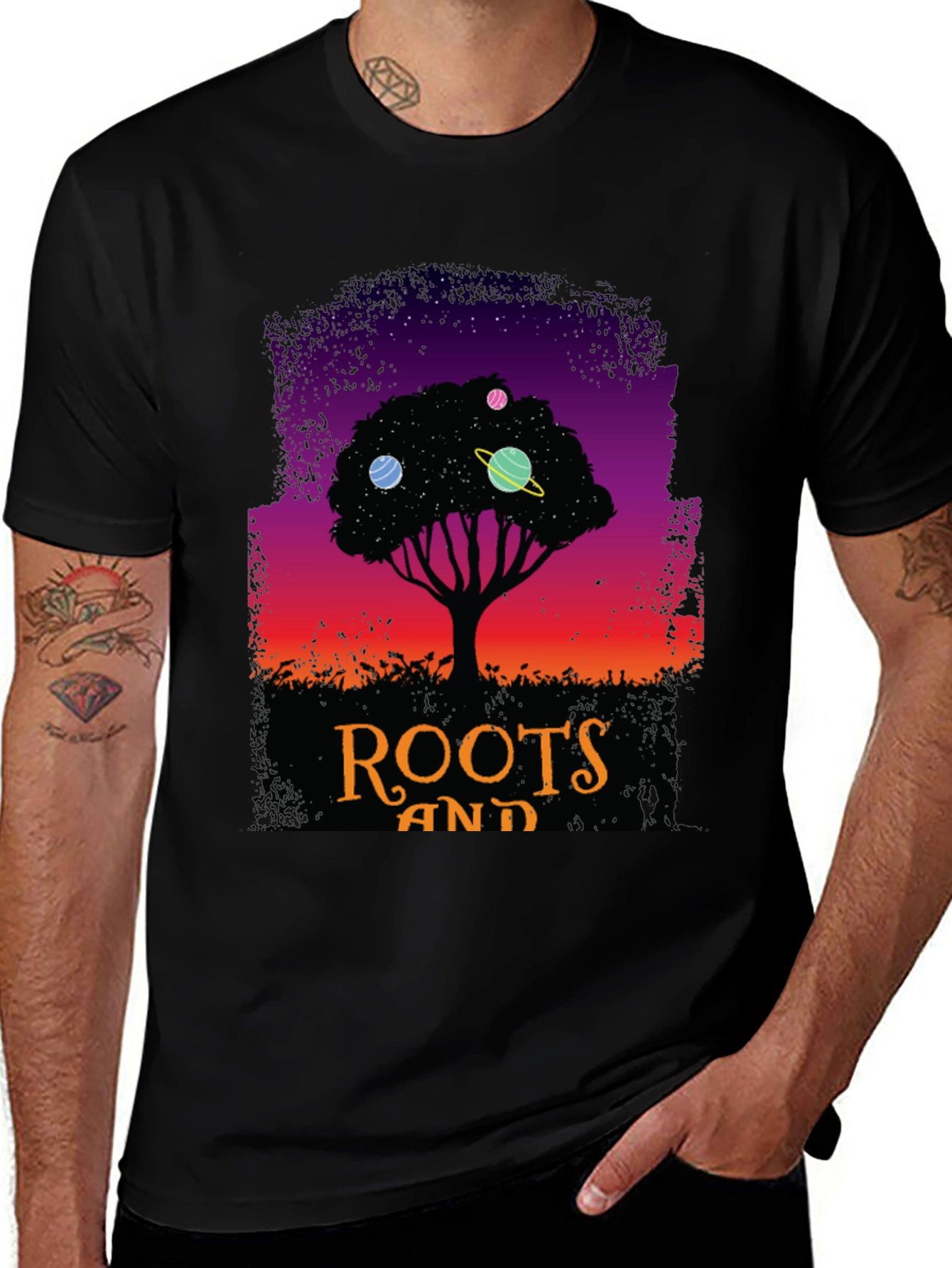 Variant 7 of Roots and Planets Graphic Tee - Stylish & Unique Design
