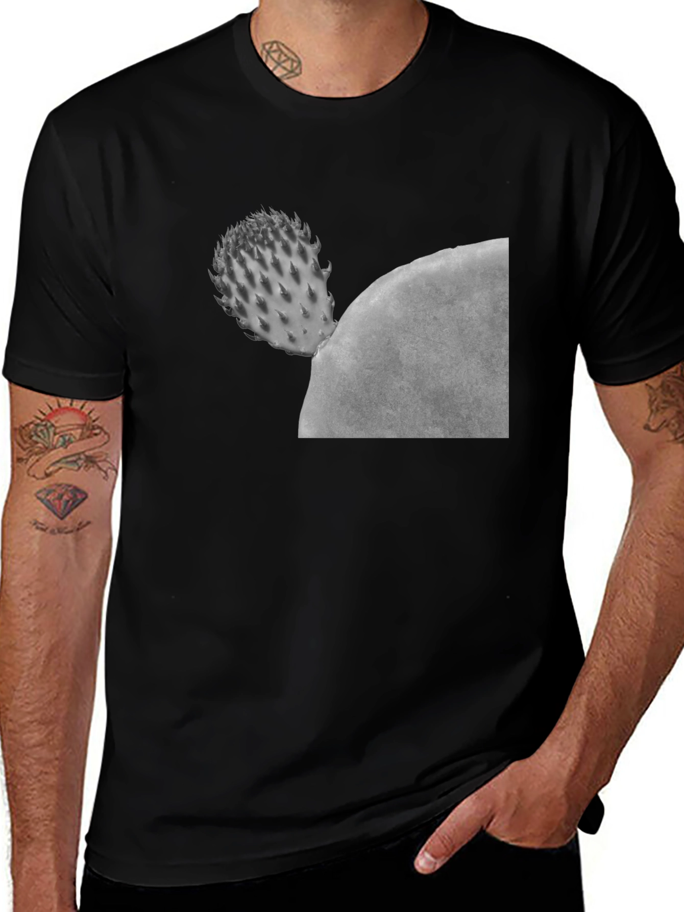 Variant 5 of Cactus Graphic Black T-Shirt - Unisex Casual Tee