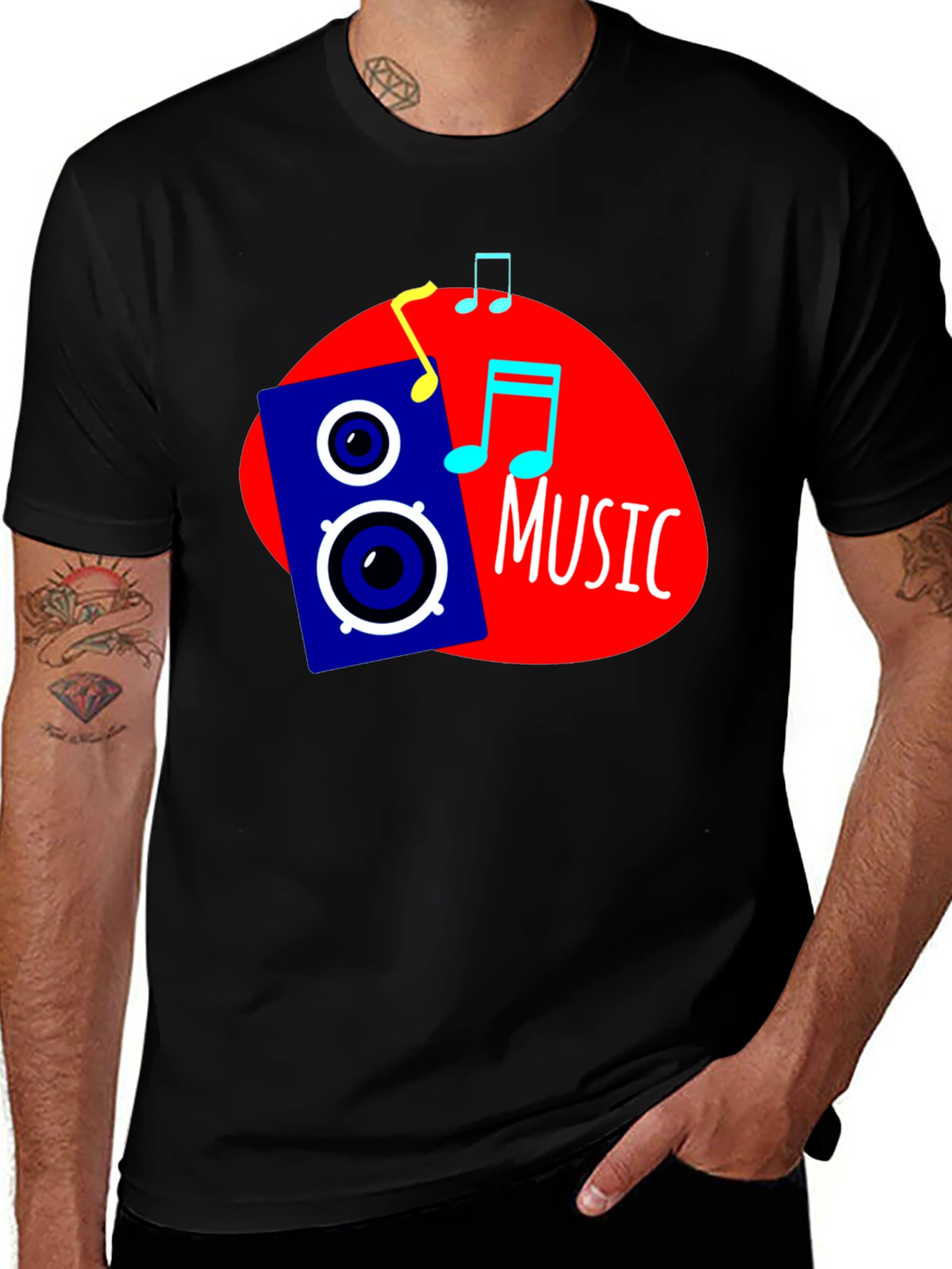Variant 18 of Music Graphic Black T-Shirt