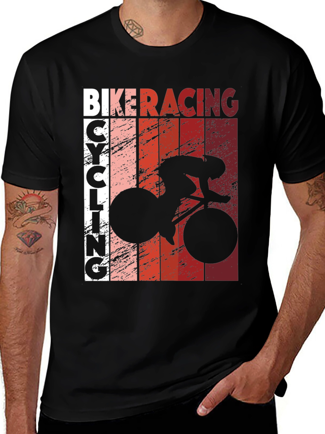 Variant 28 of Bike Racing Cycling T-Shirt - Black