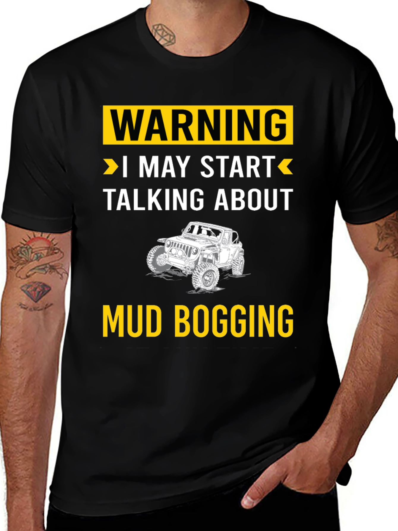 Variant 19 of Warning Mud Bogging T-Shirt