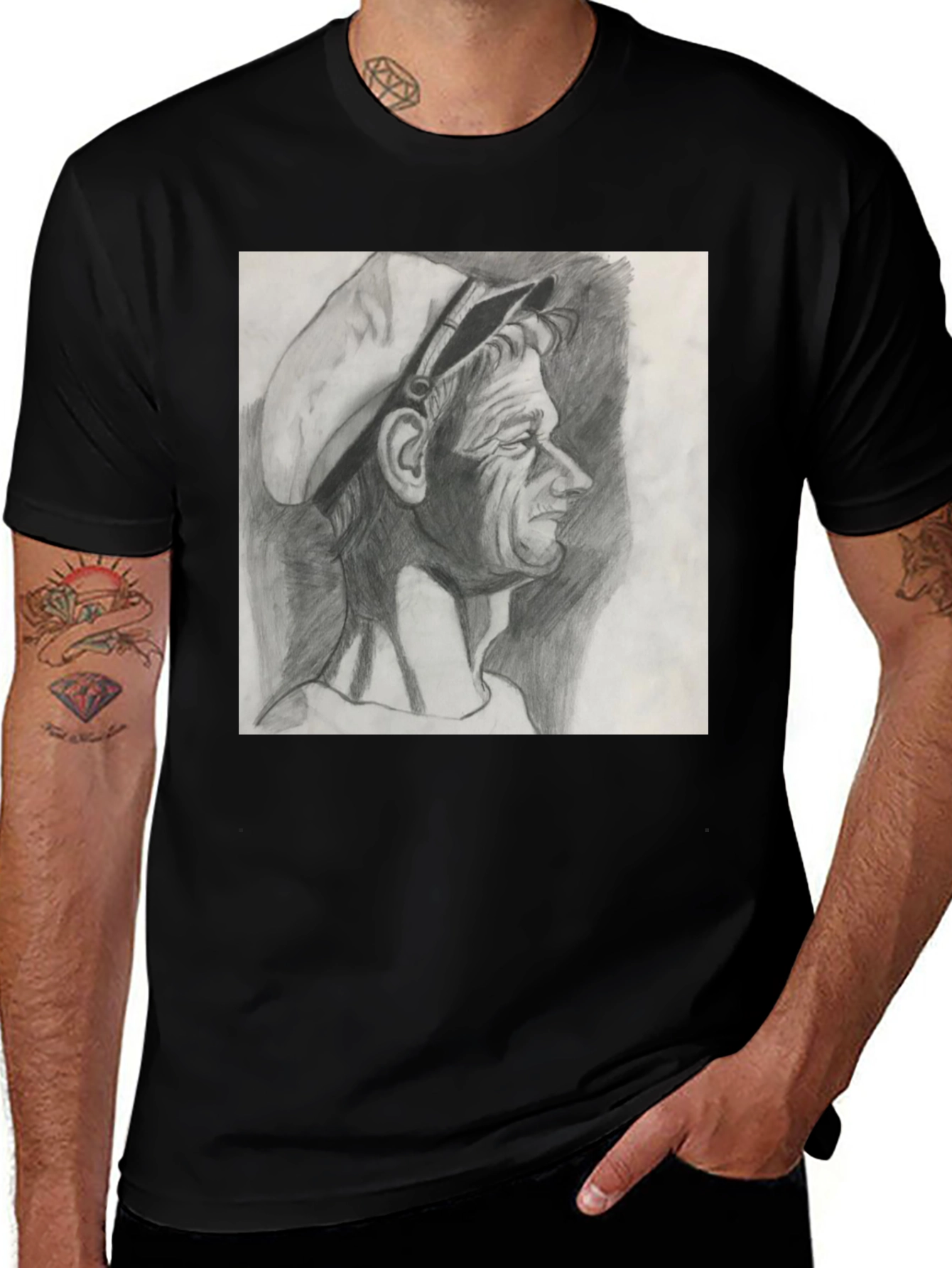Variant 10 of Sketch Portrait Tee - Unique Graphic Design