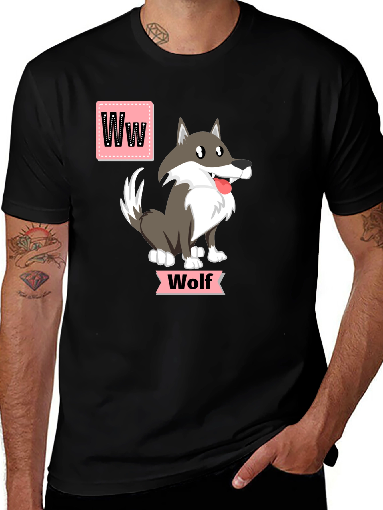 Cartoon Wolf T-Shirt - Animal ABC