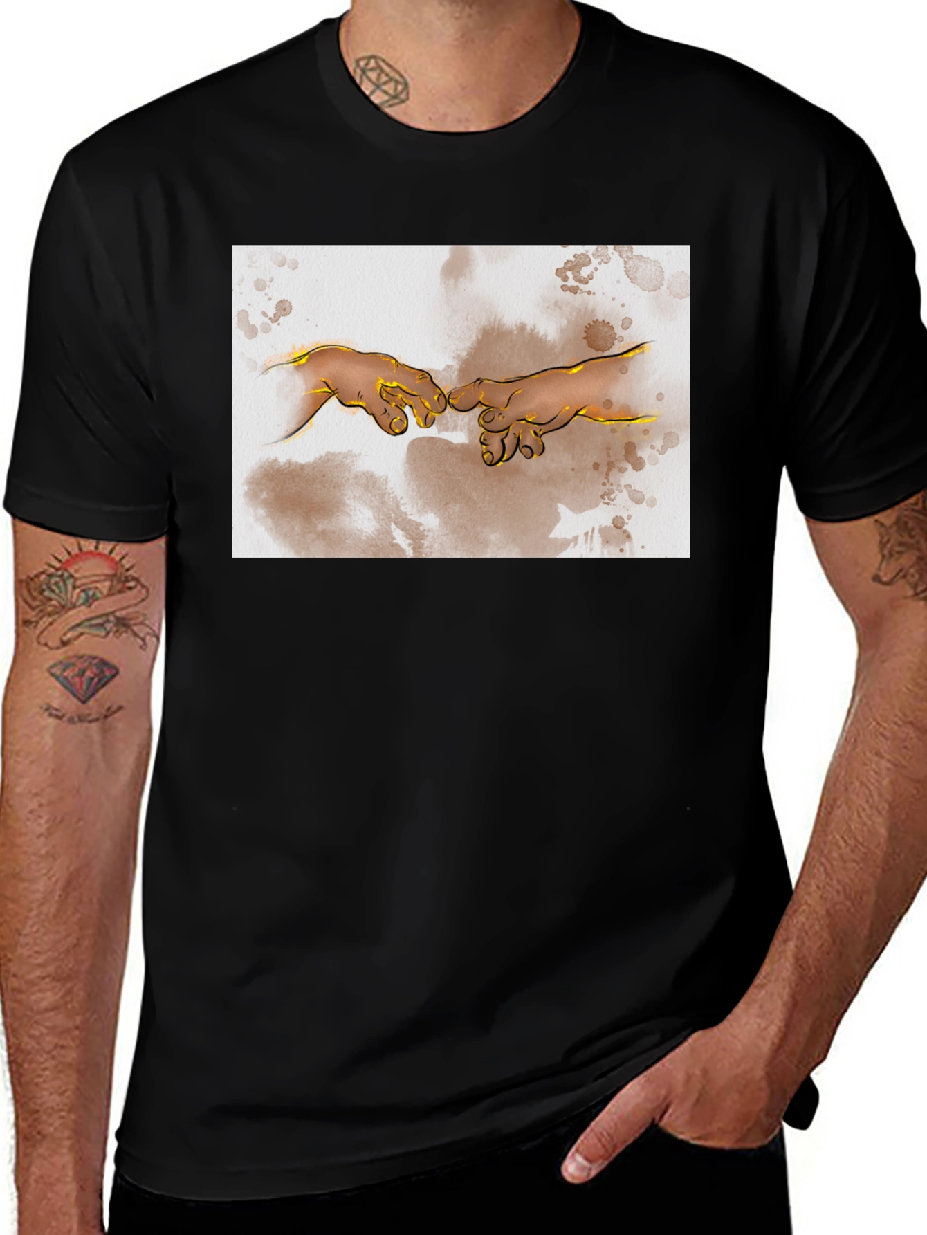 Variant 15 of Creation of Adam Graphic T-Shirt - Artsy Style