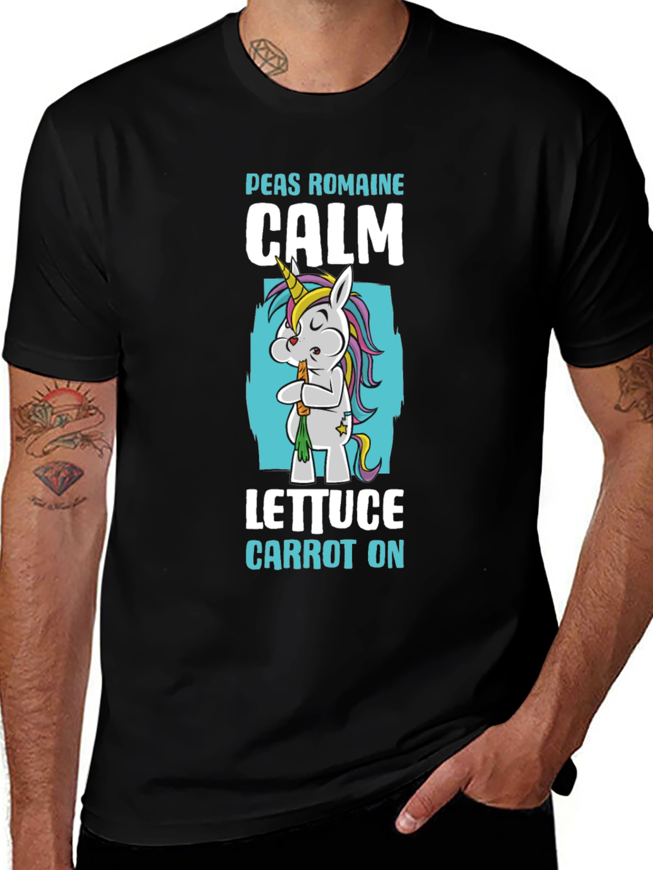 Variant 11 of Peas Romaine Calm Lettuce Carrot On T-Shirt
