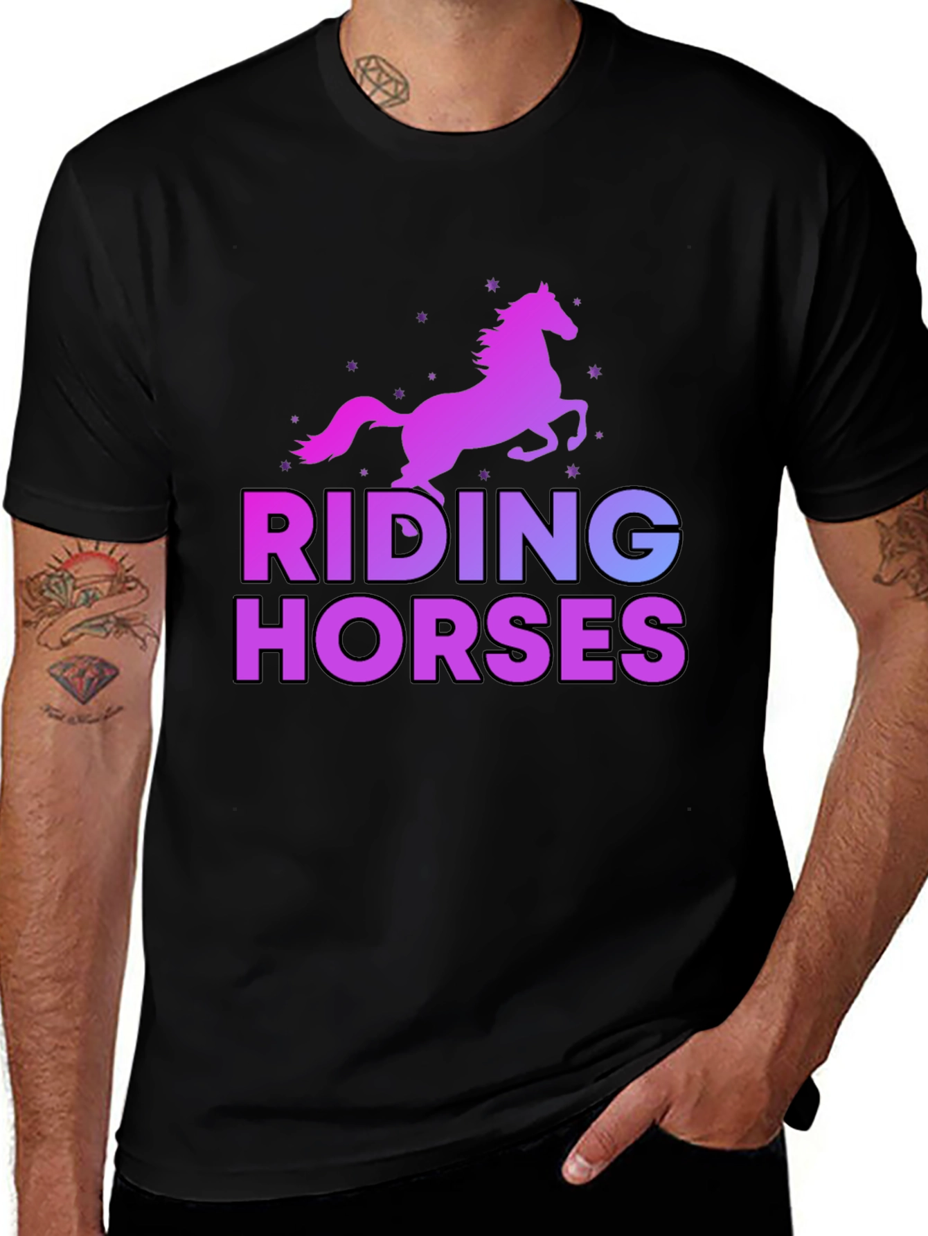 Variant 16 of Riding Horses Graphic T-Shirt