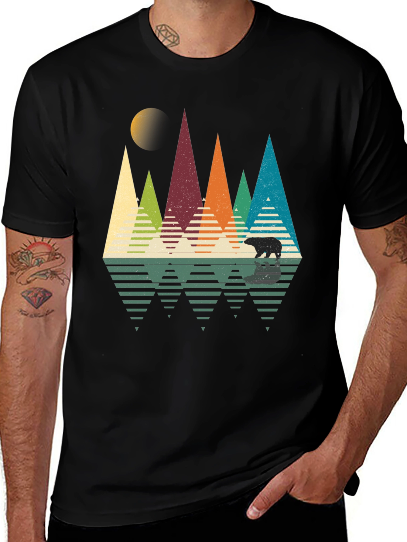 Variant 3 of Retro Mountain Bear T-Shirt
