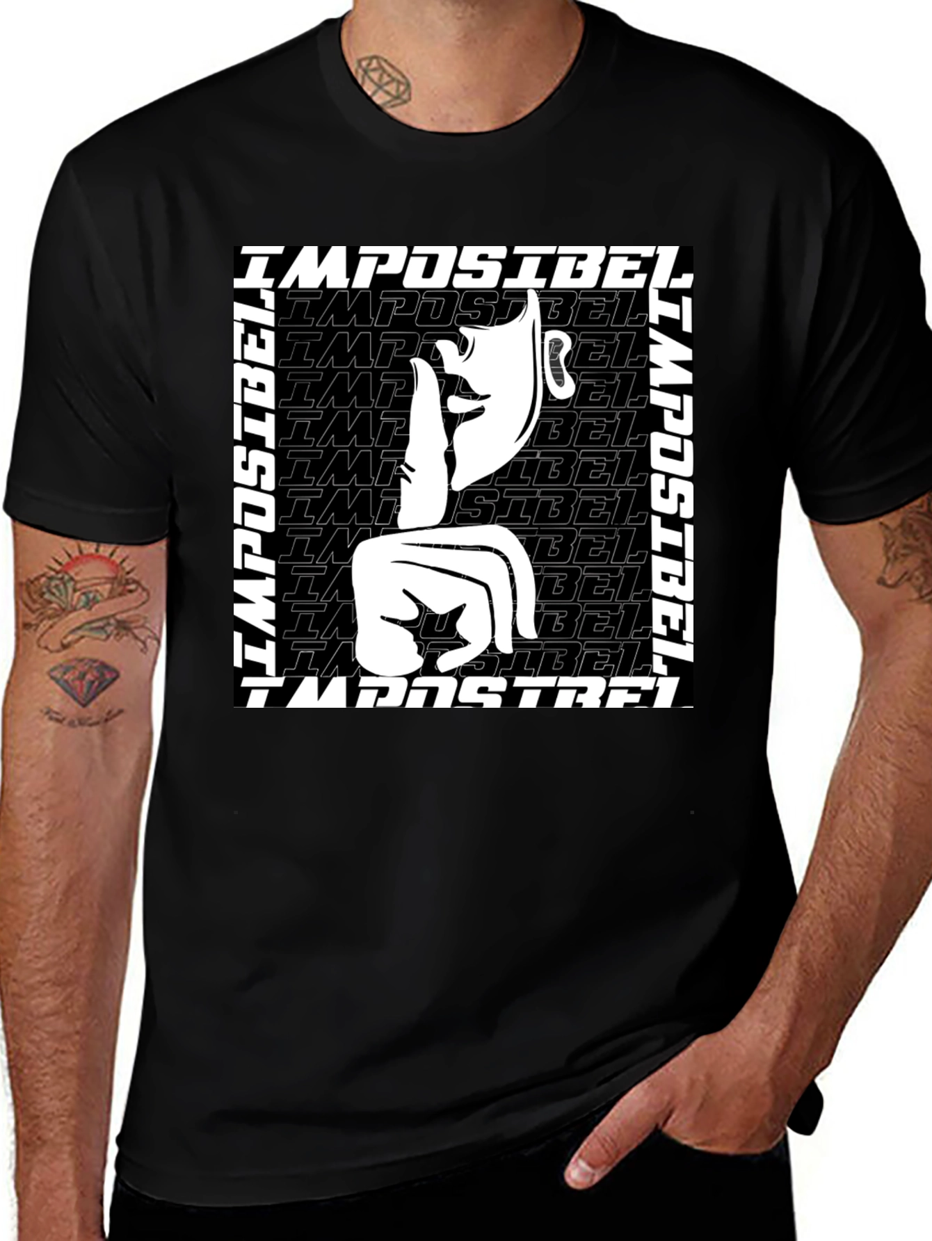 Black Impossible Graphic Tee - Black Short Sleeve main image